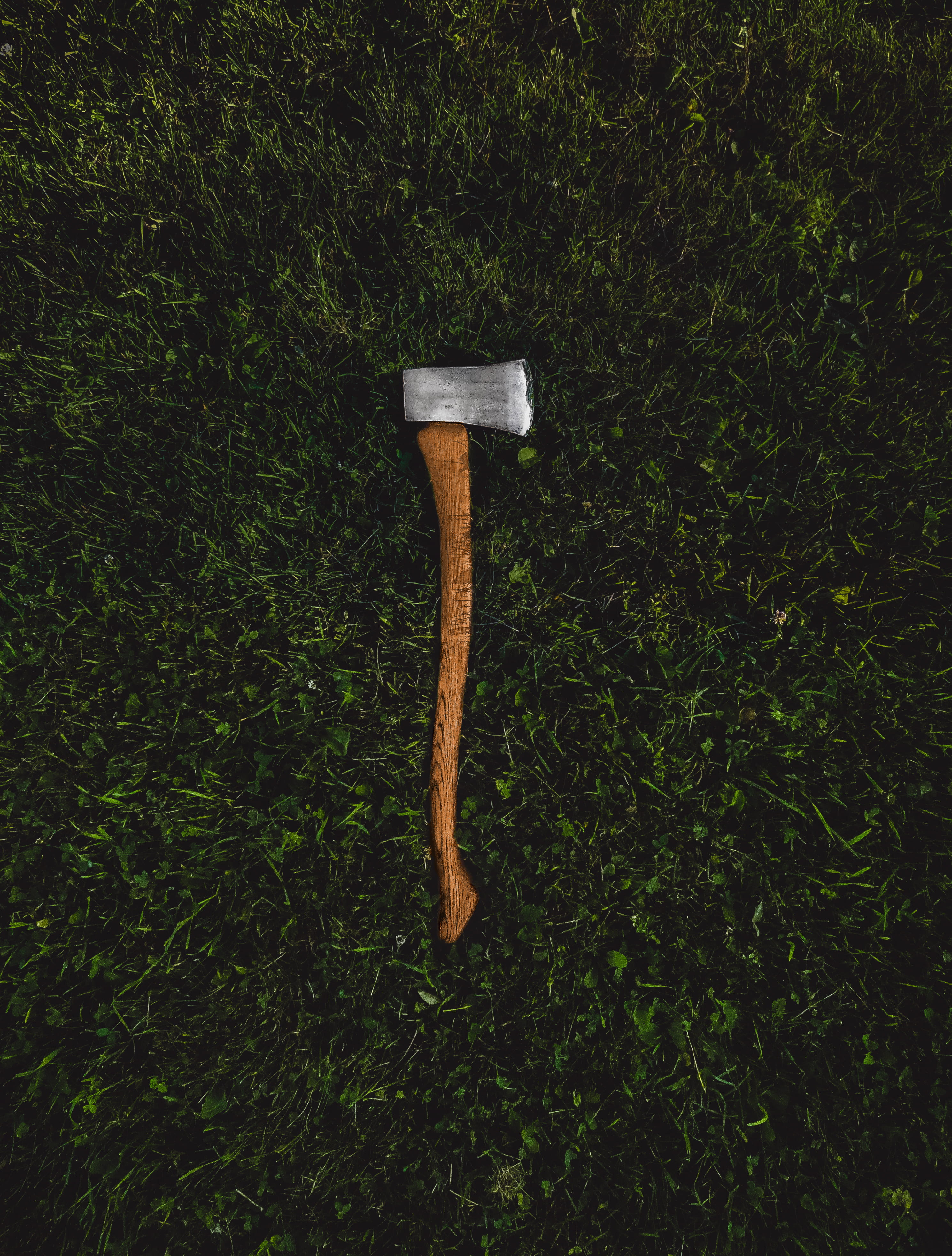 silver, wood, wood - material, outdoor, day, pickaxe, minimal, 4K, work tool, directly above, land, woodsy, wooden, single object, handle, brown, ax, nature, Phone HD Wallpaper