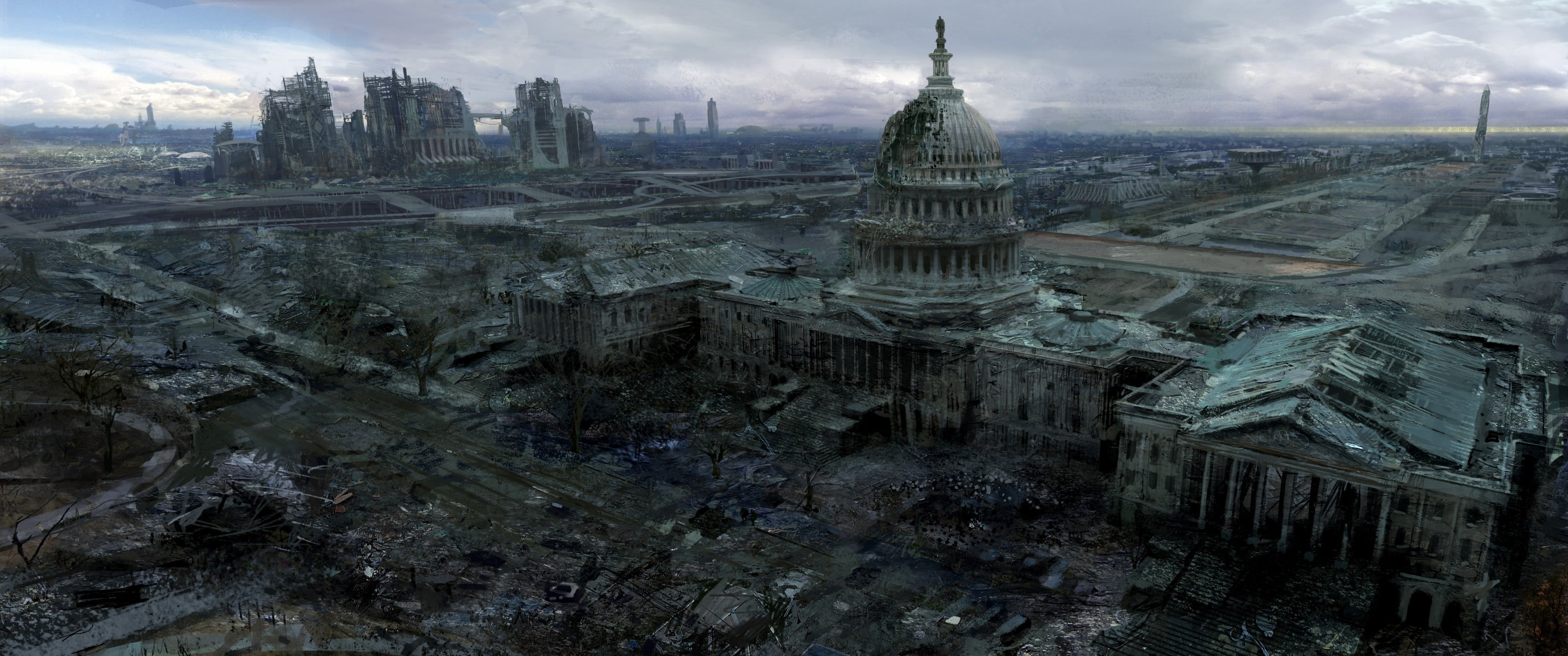 building exterior, Fallout 3, government, 2K, tourism, video games, city, built structure, dome, the past, wrecked, religion, office building exterior, HD Wallpaper