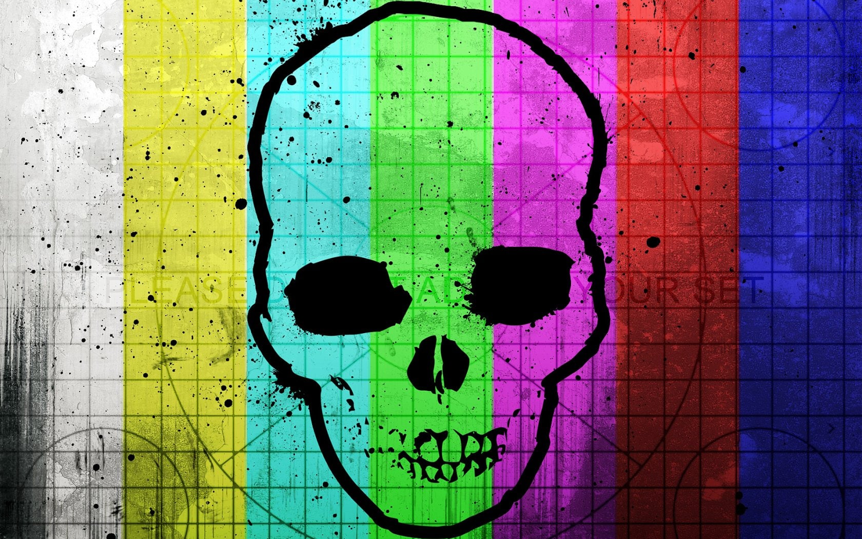 skulls, multicolor, 720P, pattern, cherry, test, alex, HD Wallpaper