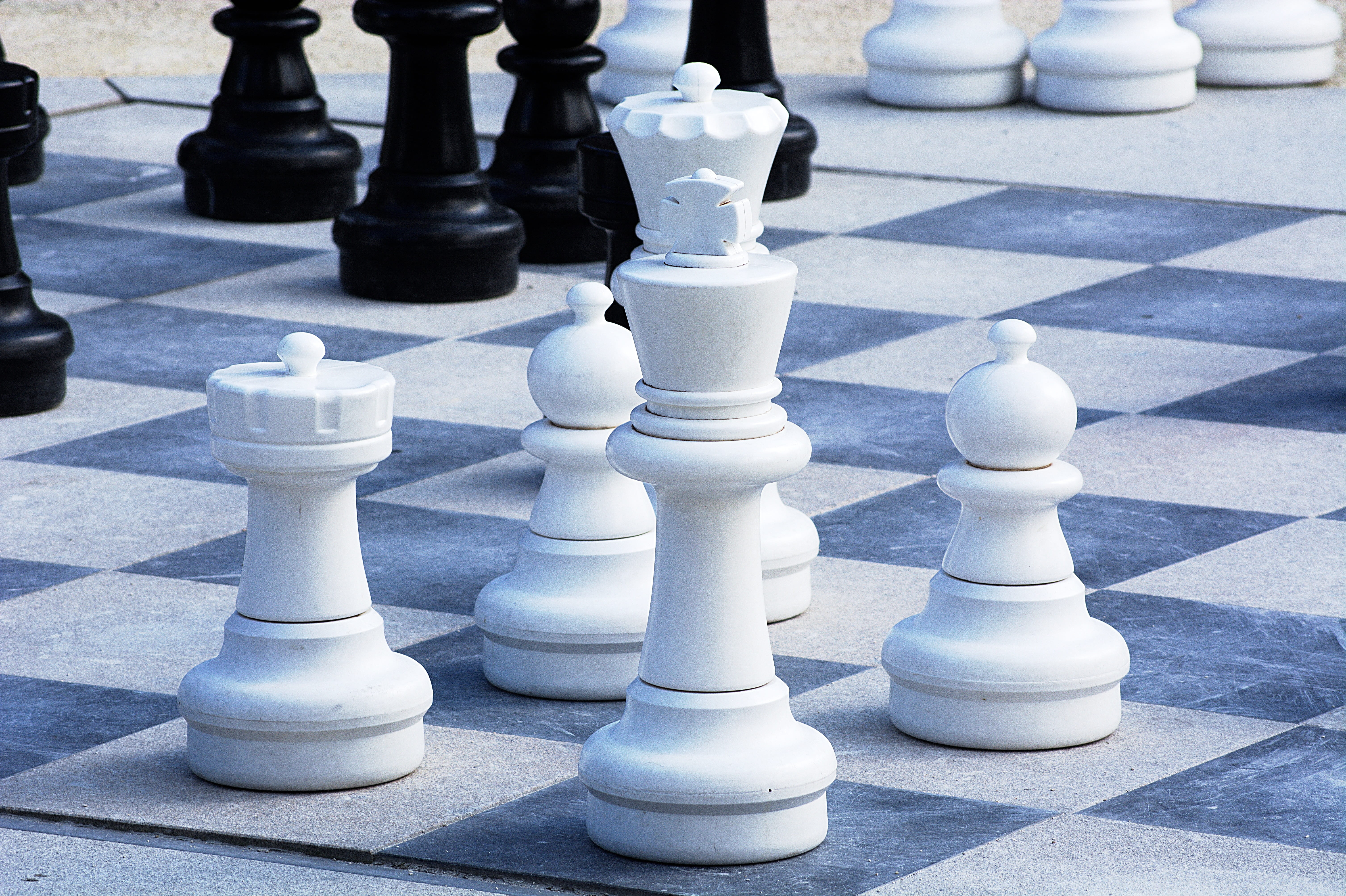 play, queen - chess piece, close-up, relaxation, white, bishop, board game, chess, black, strategy, pawn - chess piece, game, competition, king - chess piece, HD Wallpaper