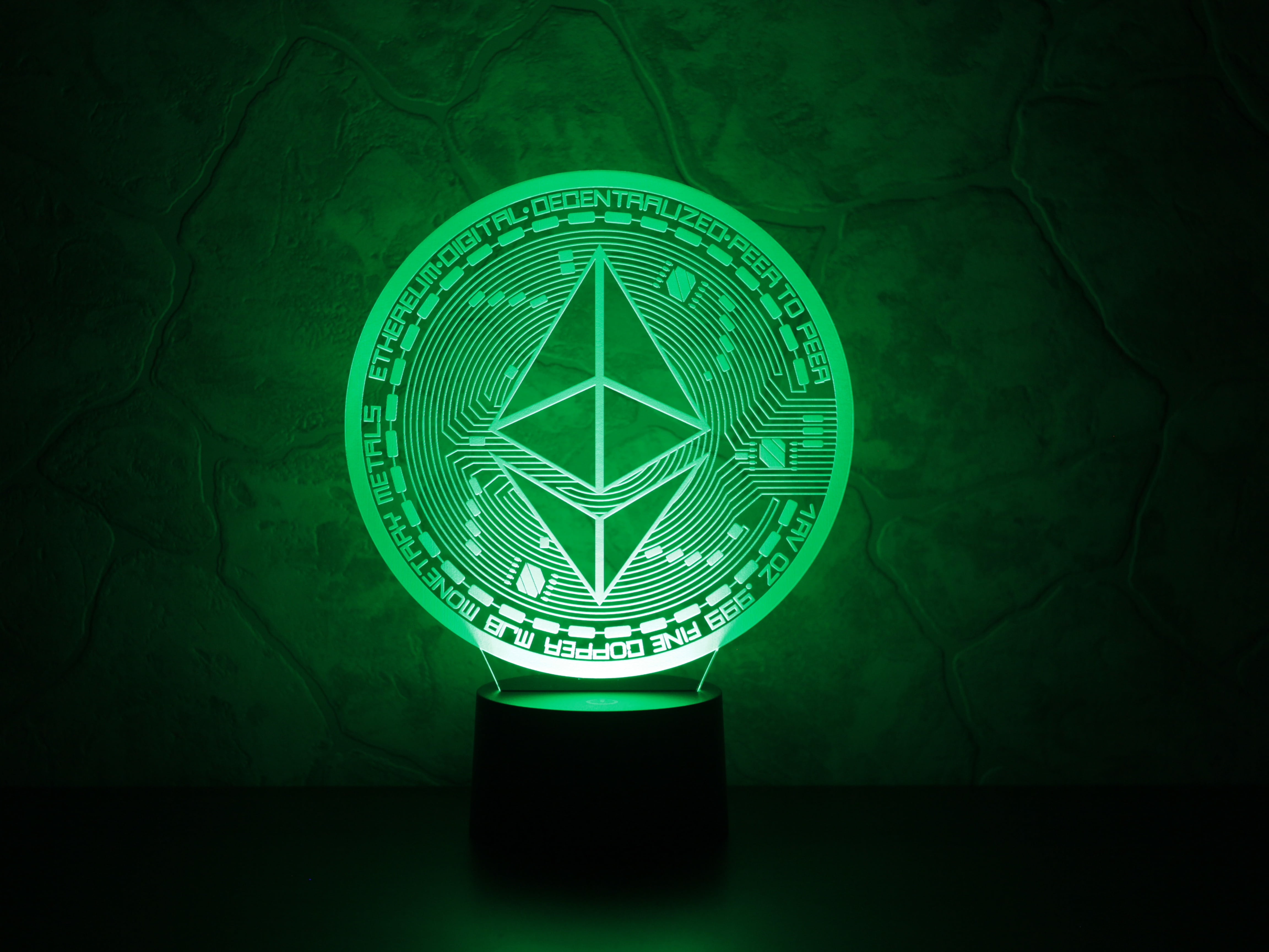 eth, cryptocurrency, the air, ethereum, green, 4K, HD Wallpaper