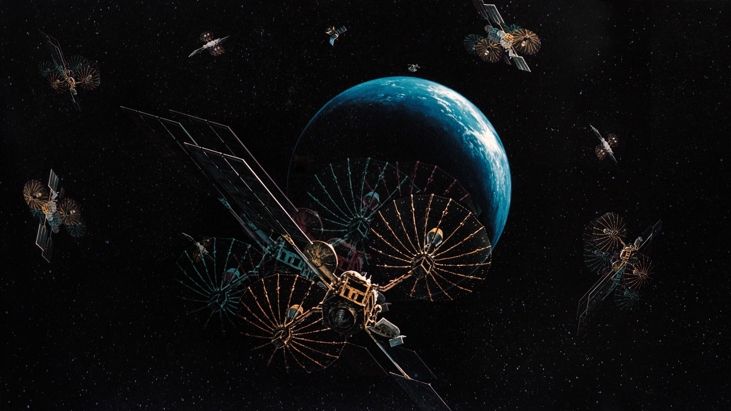 satellite, cryptography, space, quantum theory, network, 1080P, HD Wallpaper