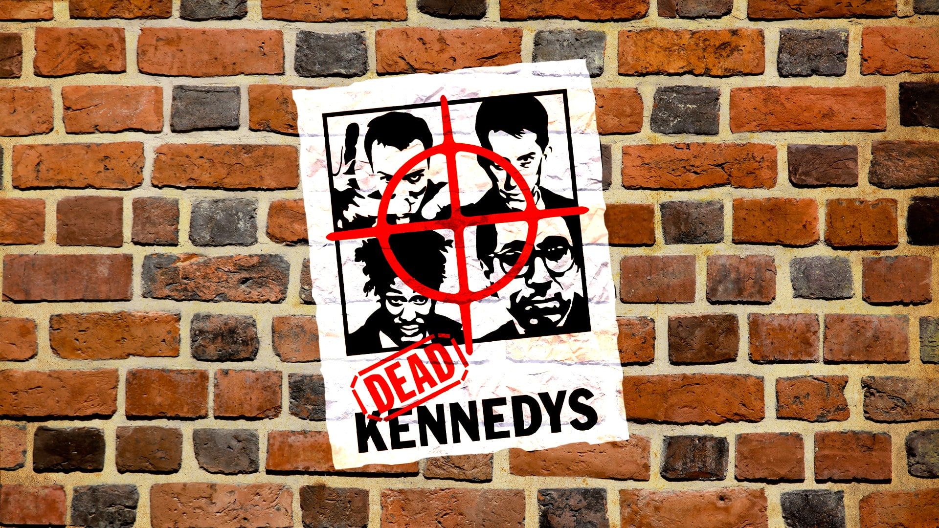 architecture, pattern, wall - building feature, no people, brick wall, day, brick, Jello Biafra, representation, art and craft, sign, western script, Dead Kennedys, HD Wallpaper