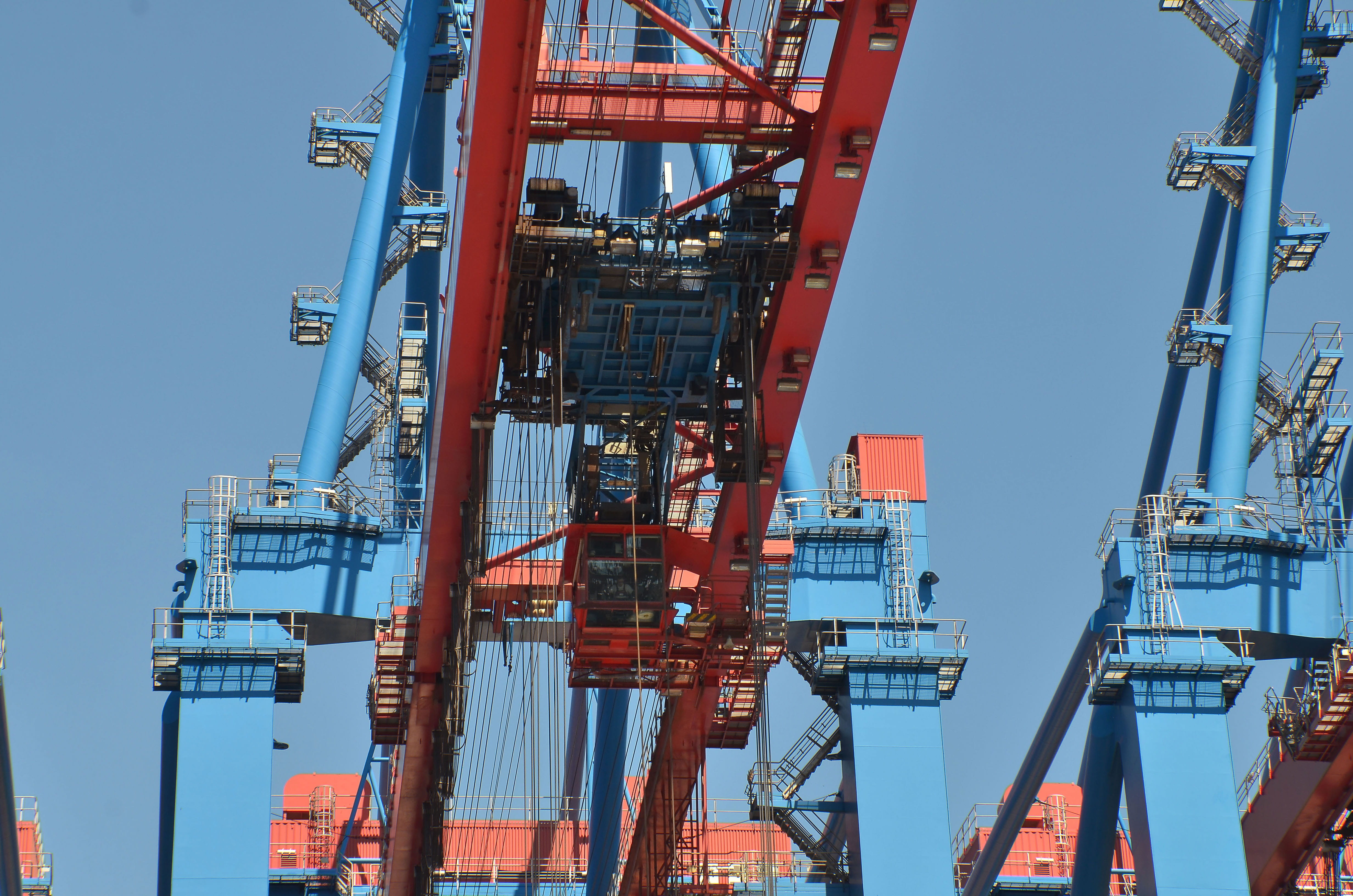 hanseatic, business, machinery, container, cargo container, commercial dock, pier, outdoors, architecture, ship crane terminal, industry, hamburg, nature, HD Wallpaper