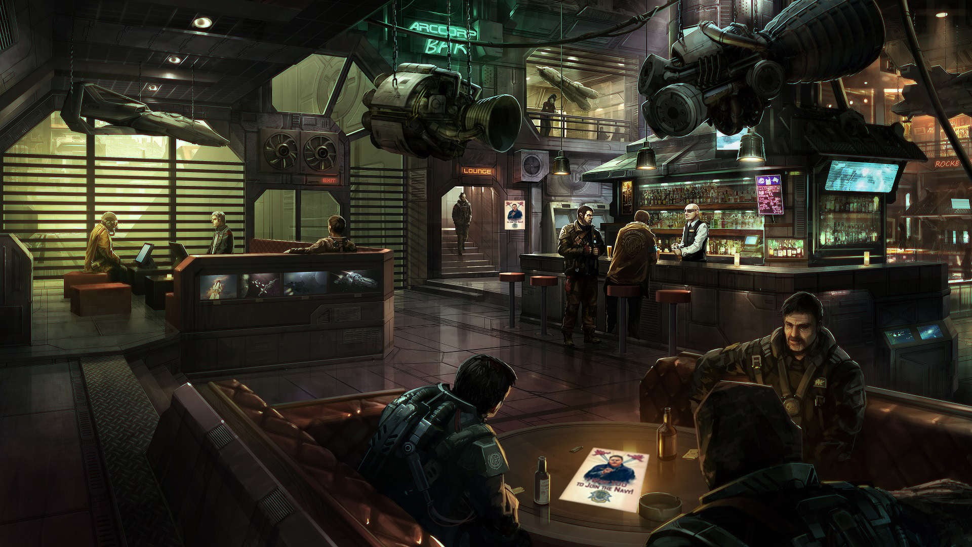 men, Star Citizen, built structure, technology, transportation, public transportation, recruiting Centre, lifestyles, adult, group of people, mode of transportation, HD Wallpaper