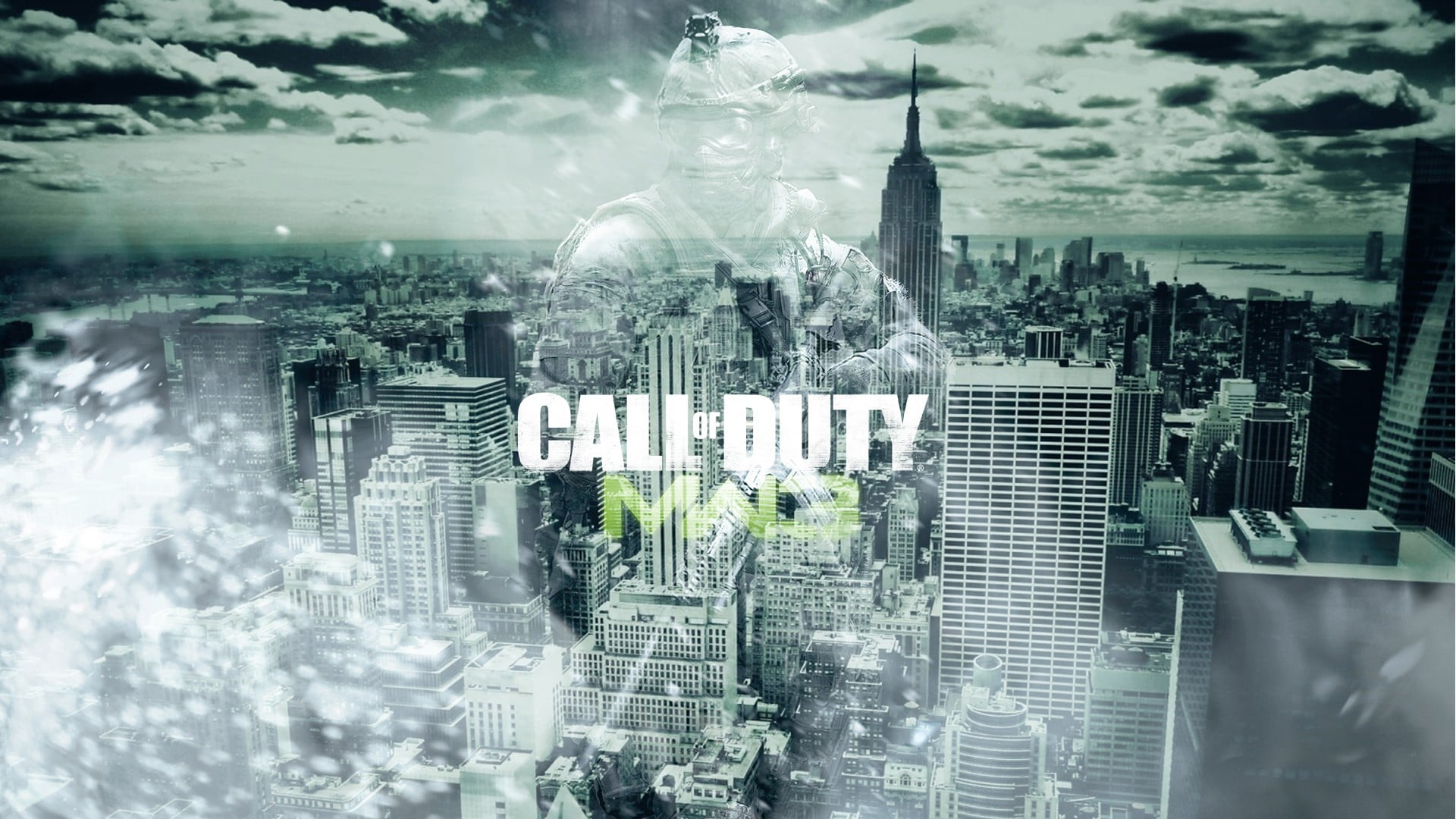 digital composite, multiple exposure, cloud - sky, outdoors, Call of Duty, no people, city, 1080P, office, day, built structure, architecture, building exterior, HD Wallpaper