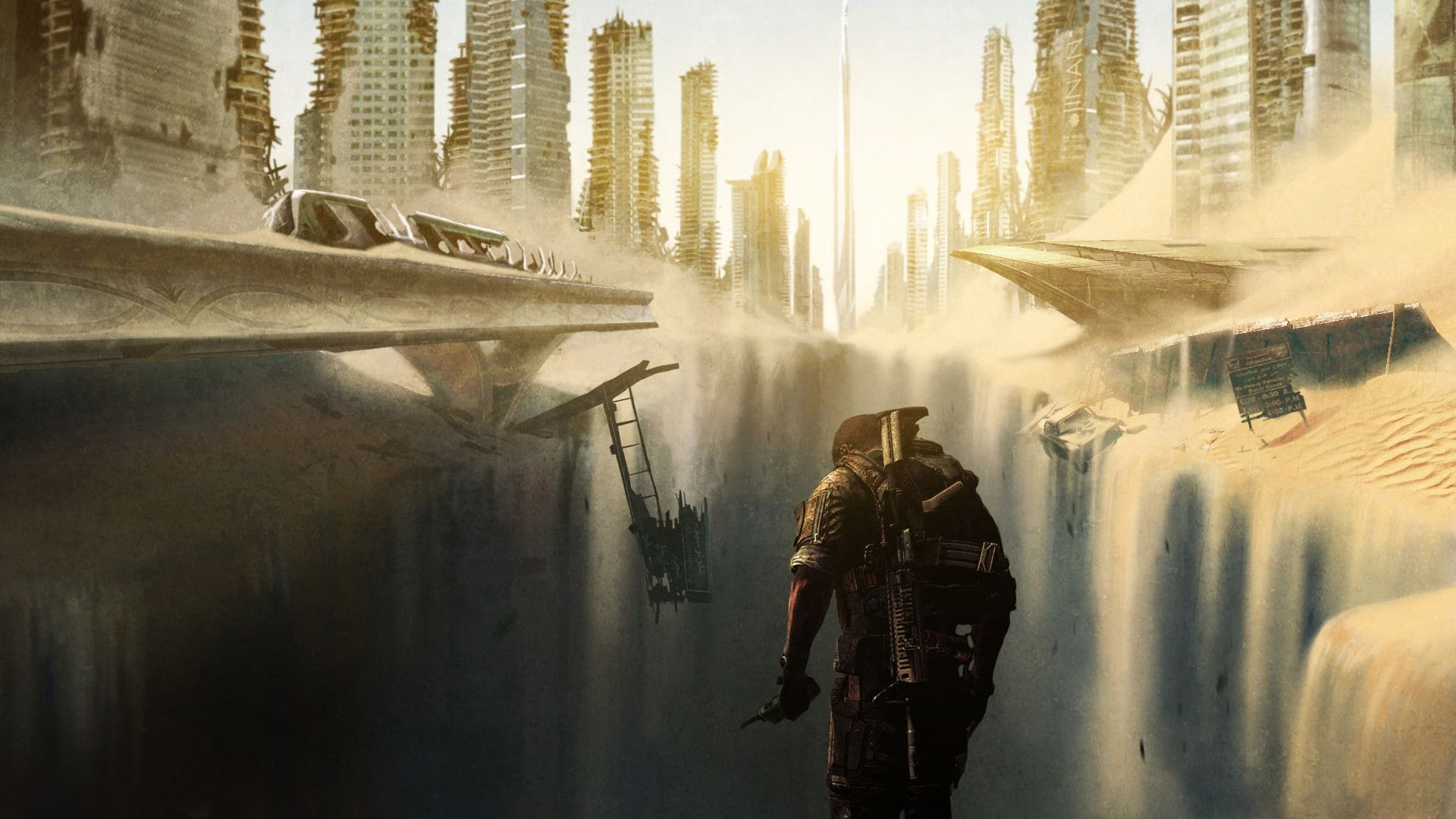 back, soldier, riffle, 1080P, apocalypse, video games, poster, hd, the, spec, line, ops, HD Wallpaper