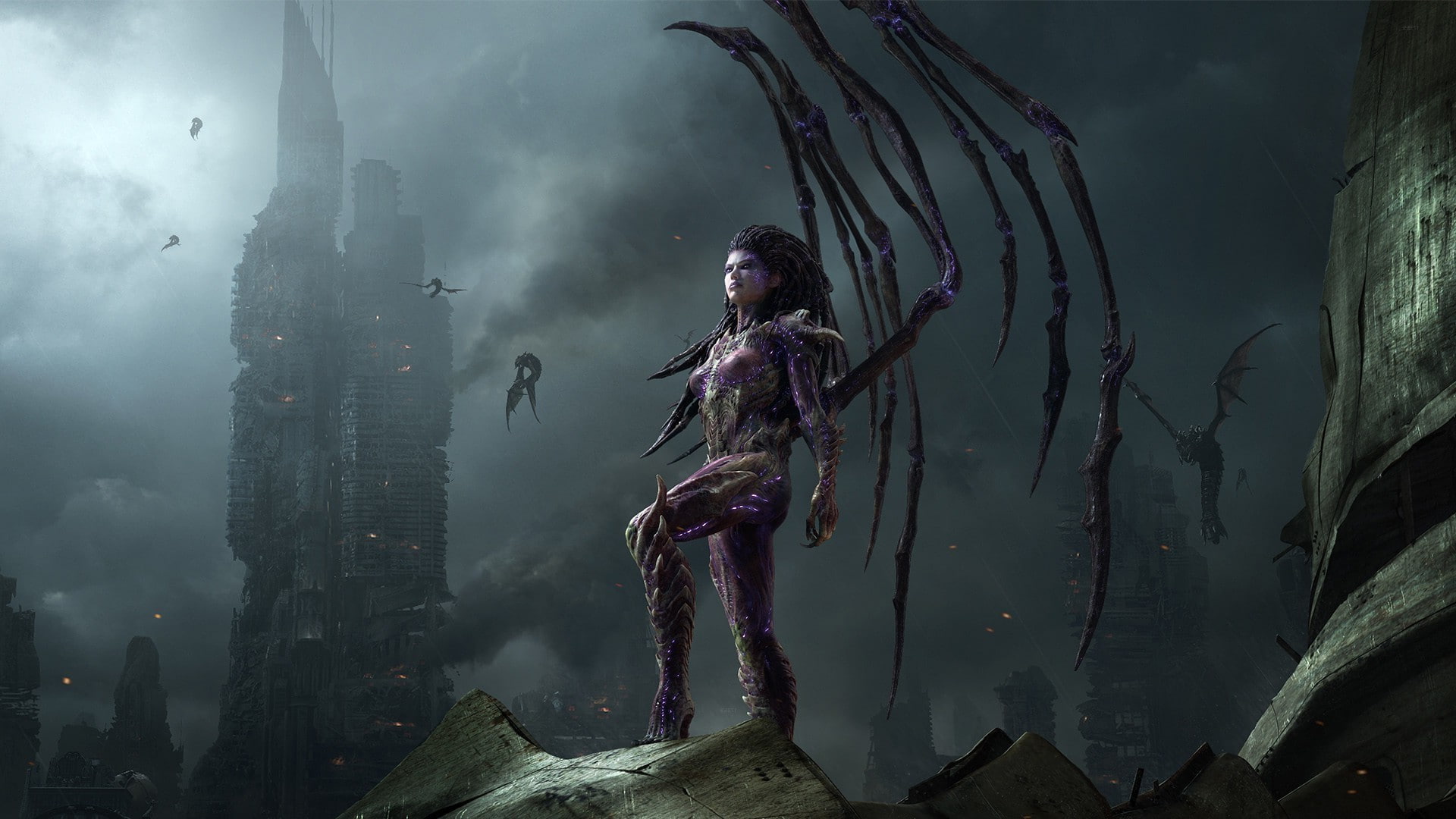 starcraft, fantasy Art, 1080P, Zerg, StarCraft II : Heart Of The Swarm, Queen Of Blades, Kerrigan, HD Wallpaper