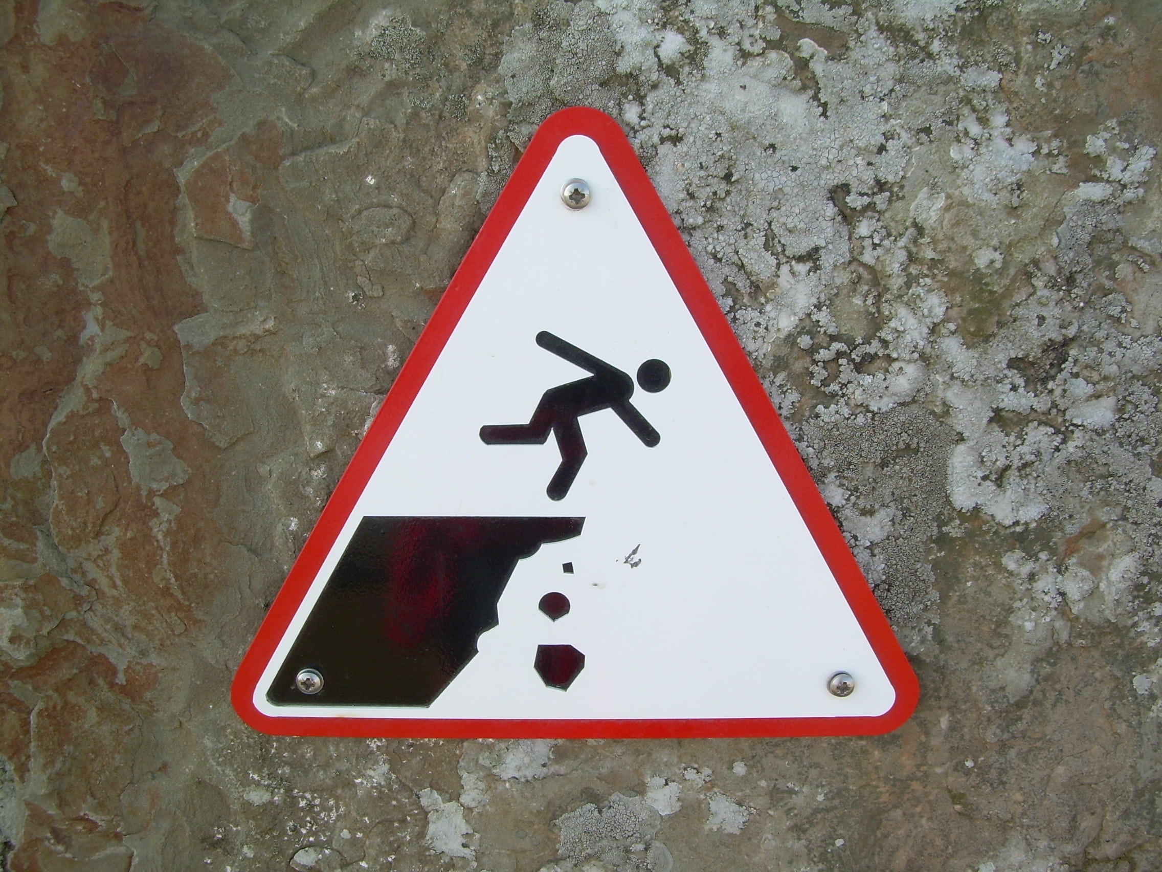 sign, male likeness, day, red, high angle view, caution, number, representation, crash, no people, communication, abyss, human representation, information sign, HD Wallpaper