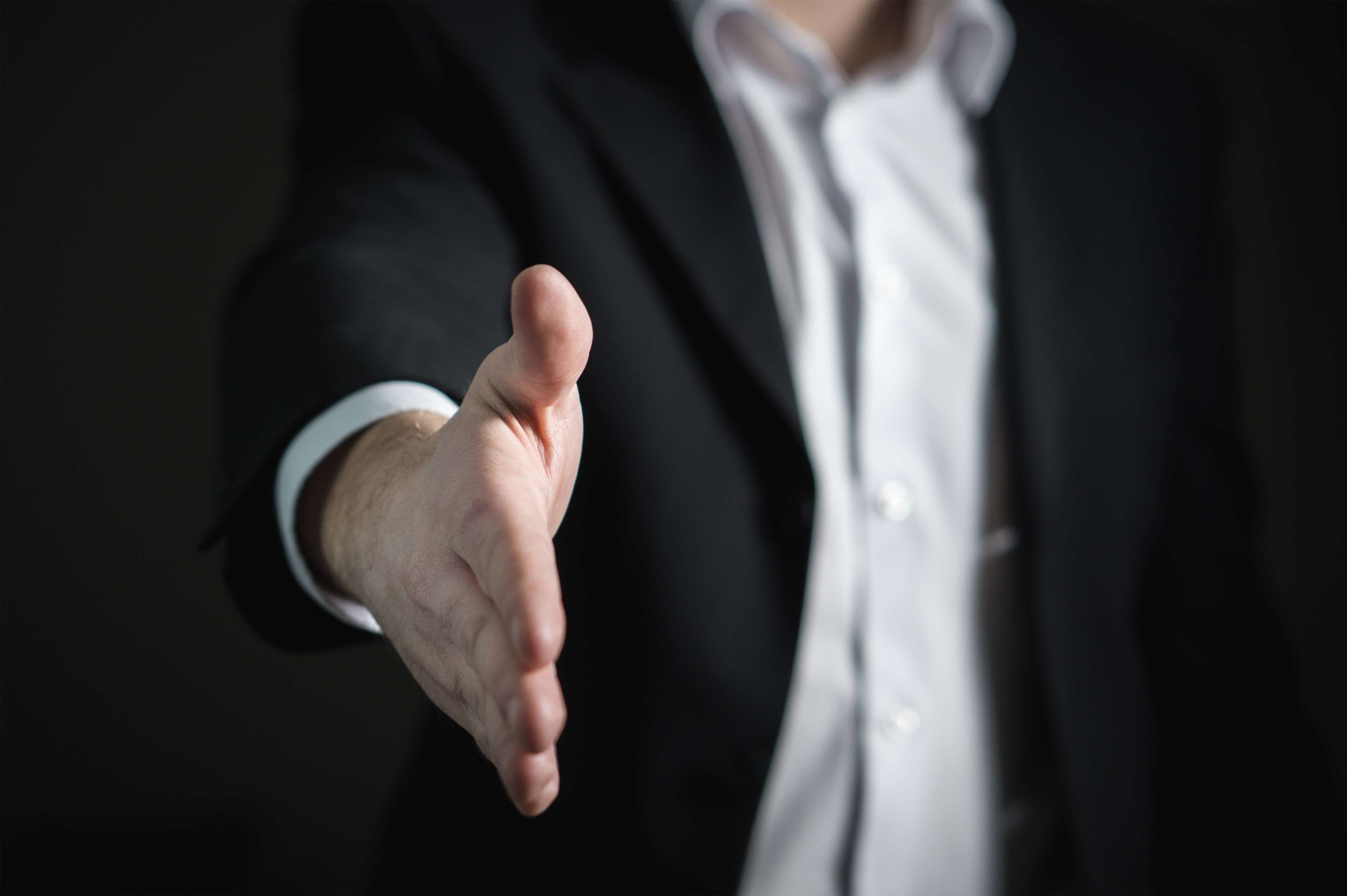 finger, one person, black background, hand shake, formal businesswear, gesturing, human hand, suit, greeting, sale, dark, well-dressed, close-up, elegant, HD Wallpaper