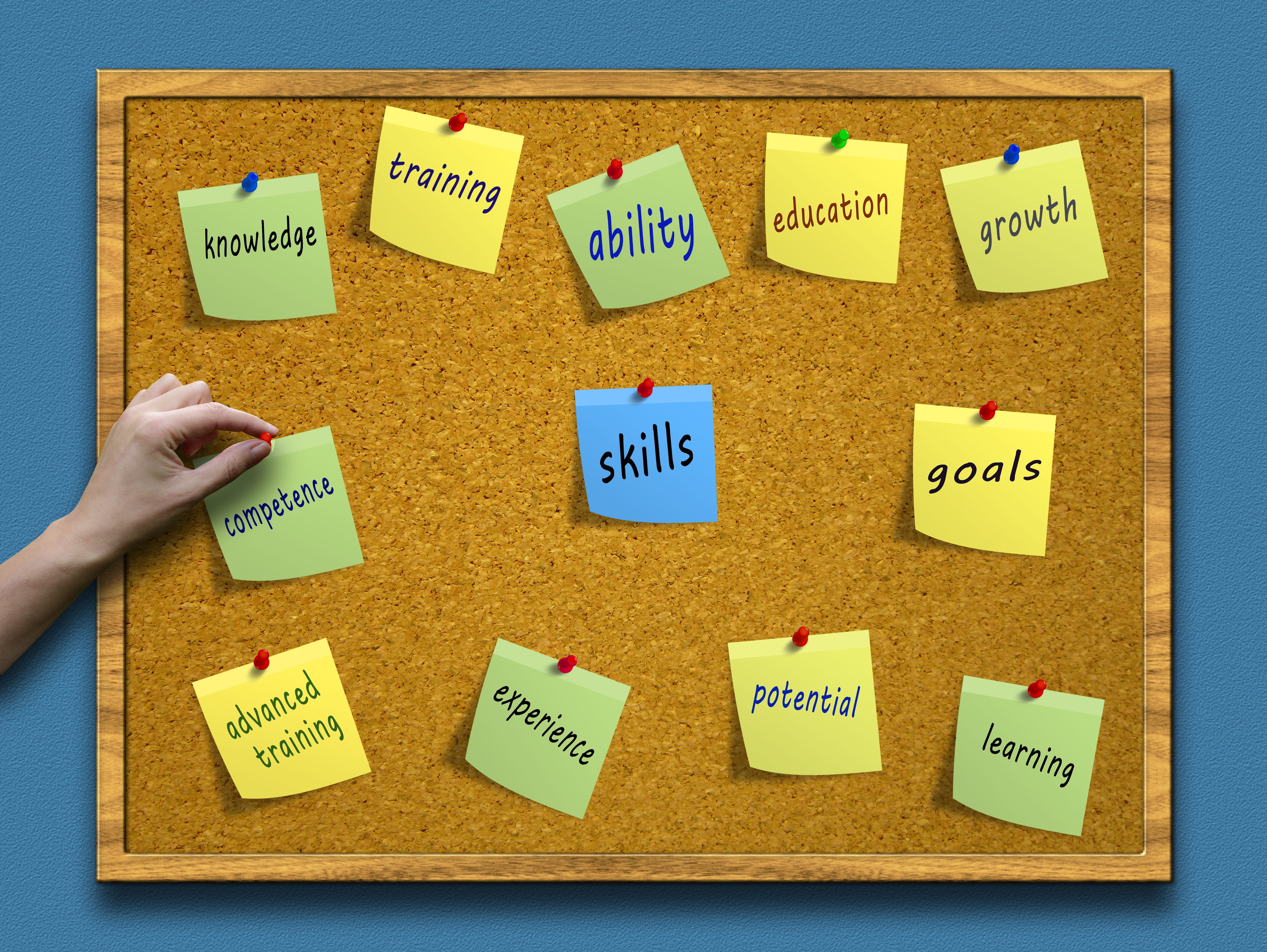 quality, learn, can, post it, reminder, flexibility, professionalism, postit, human body part, concept, pin board, strategy, objectives, coach, group of objects, HD Wallpaper