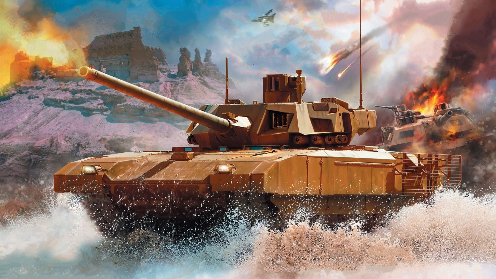 1080P, T-14, the newest Russian main battle tank, Armata, the desert tower, HD Wallpaper
