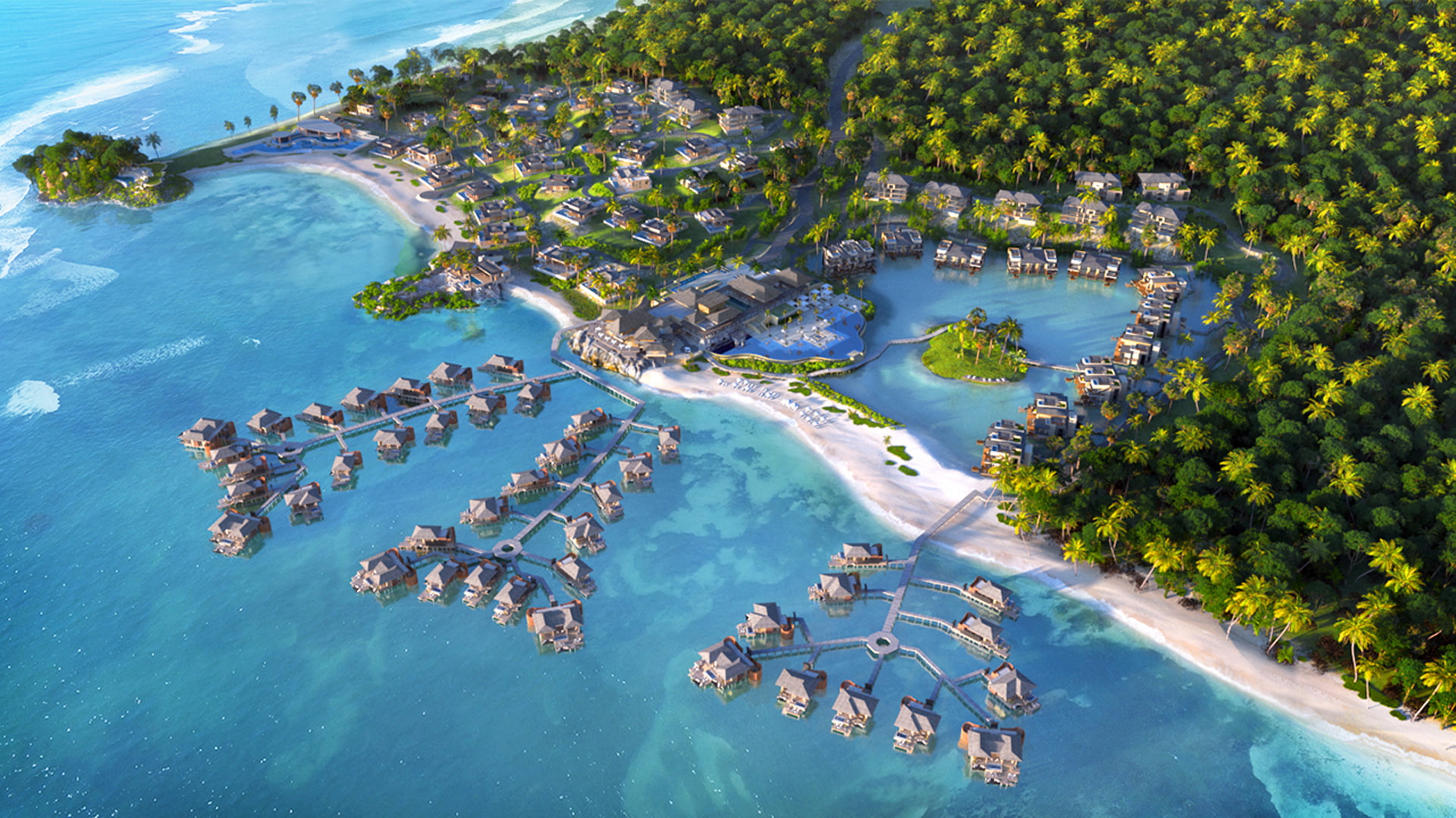 toro, aerial, 1080P, consists, caribbean, chain, bocas, coast, panama, island, del, shot, province, HD Wallpaper