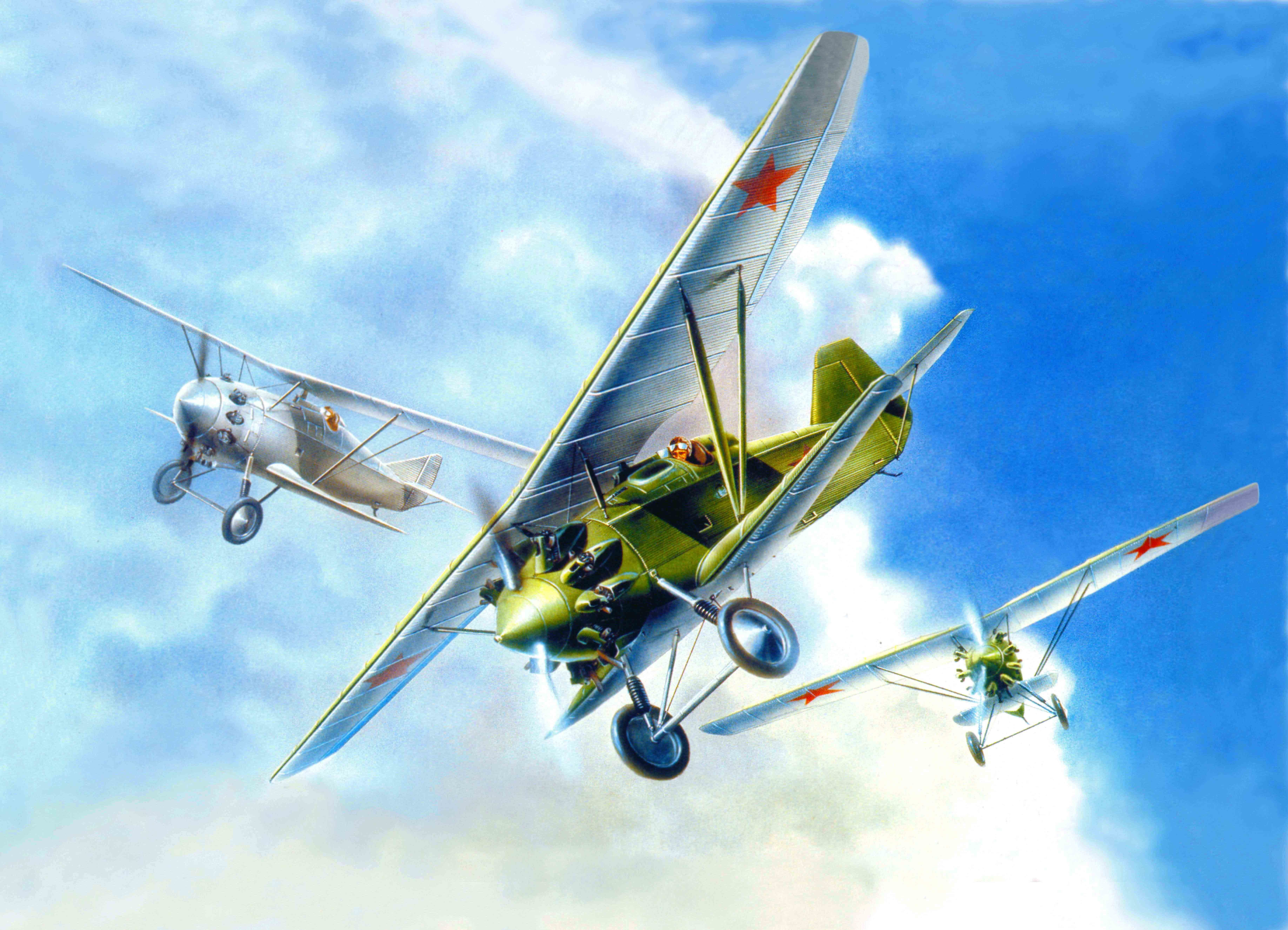 Paul Dry, first, the plane, fighter, built, which, single, biplanes, And-4, became, 5K, Soviet, ANT-5, designed, art, THE SOVIET AIR FORCE., commercially, HD Wallpaper