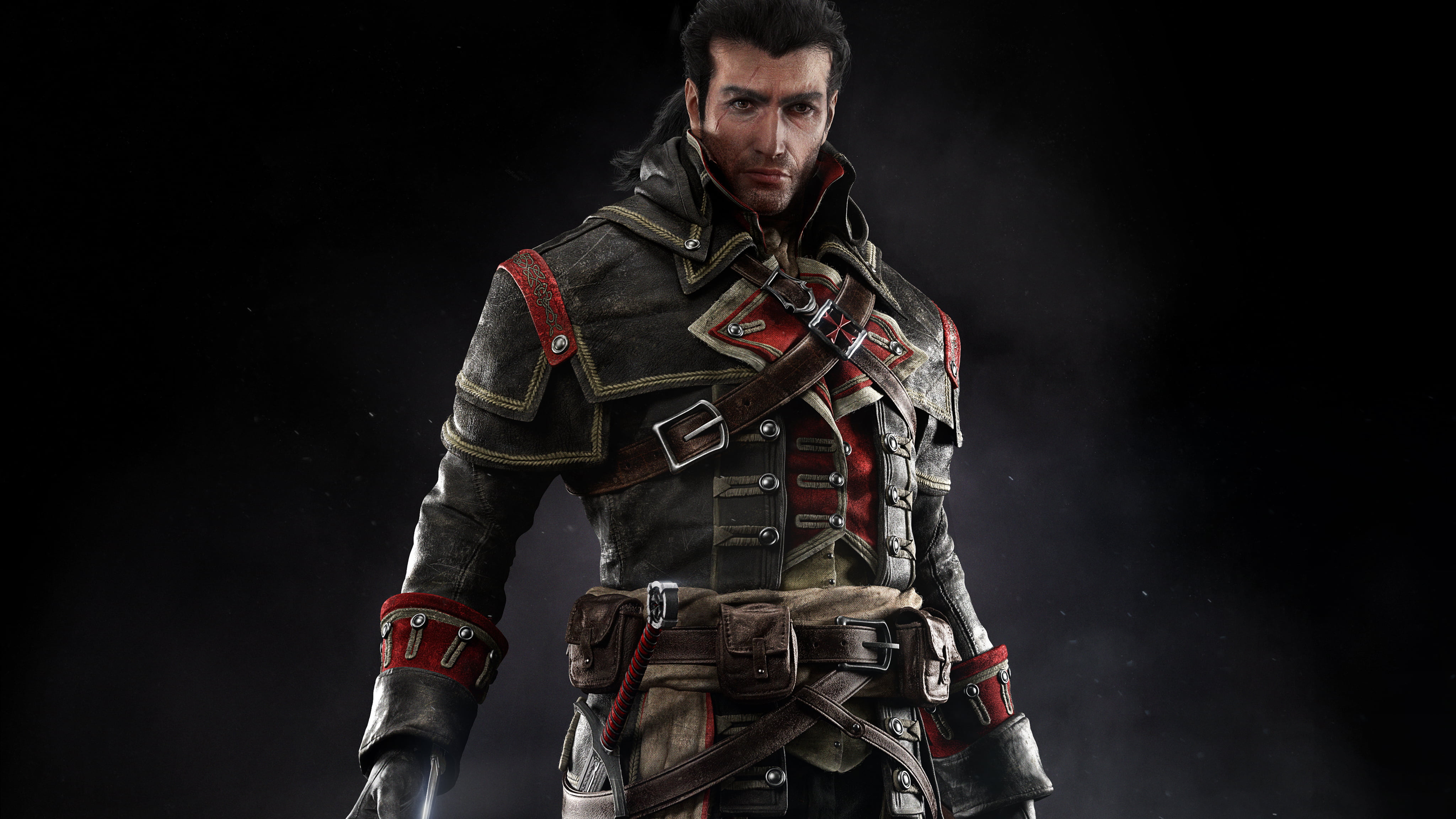 coat, wearing, body Armor, black background, looking at camera, man, uniform, courage, special, men, templar, standing, three quarter length, HD Wallpaper