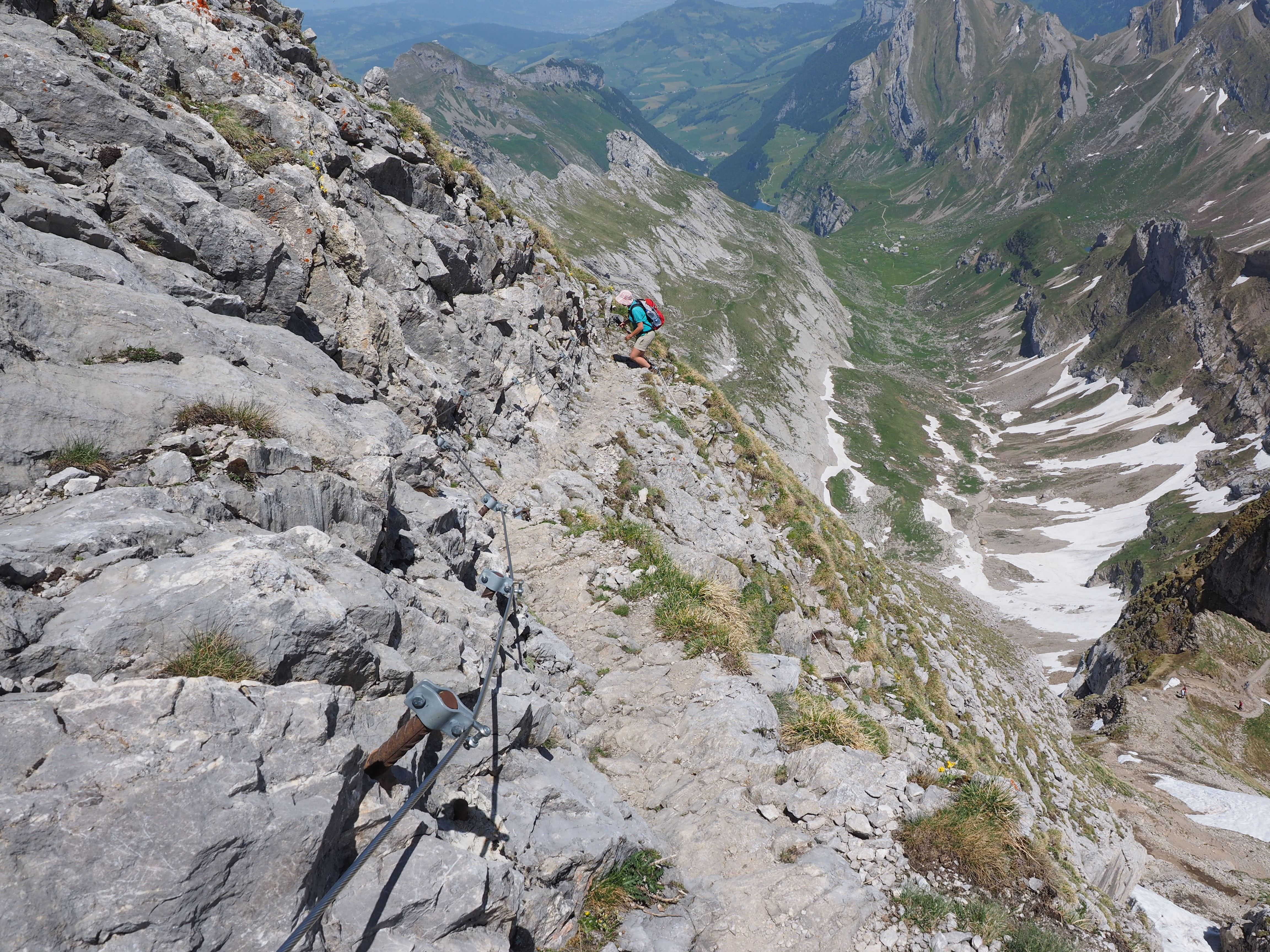 climbing, leisure activity, steep, adventure, one person, meglisalp, backup help, rock climbing, säntis, mountain range, lenses ridge, lifeline, skill, HD Wallpaper