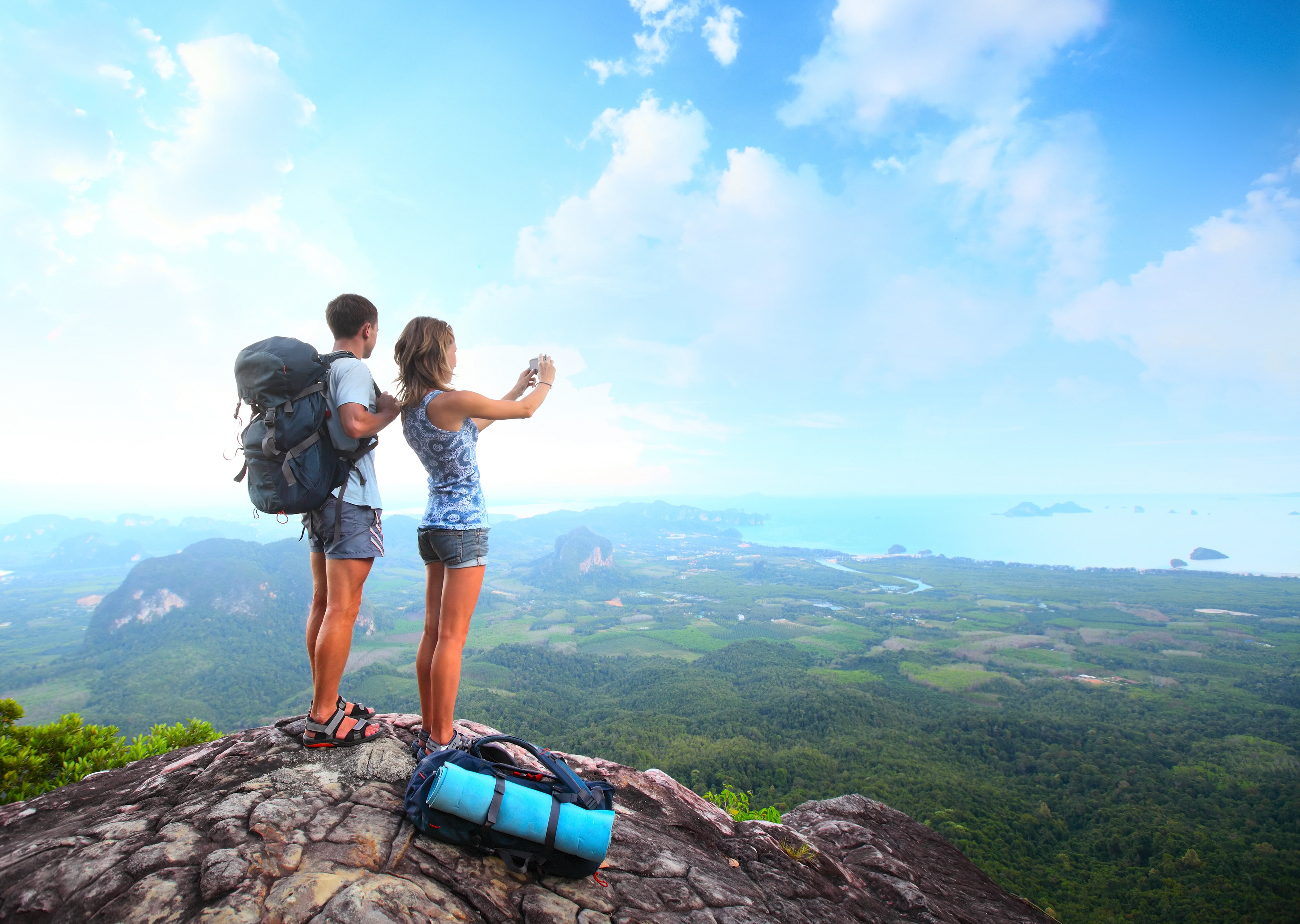 sea, copy Space, top, tranquility, people, travel, men, nature, females, real people, climbing, leisure Activity, asian and Indian Ethnicities, mountain Climbing, HD Wallpaper