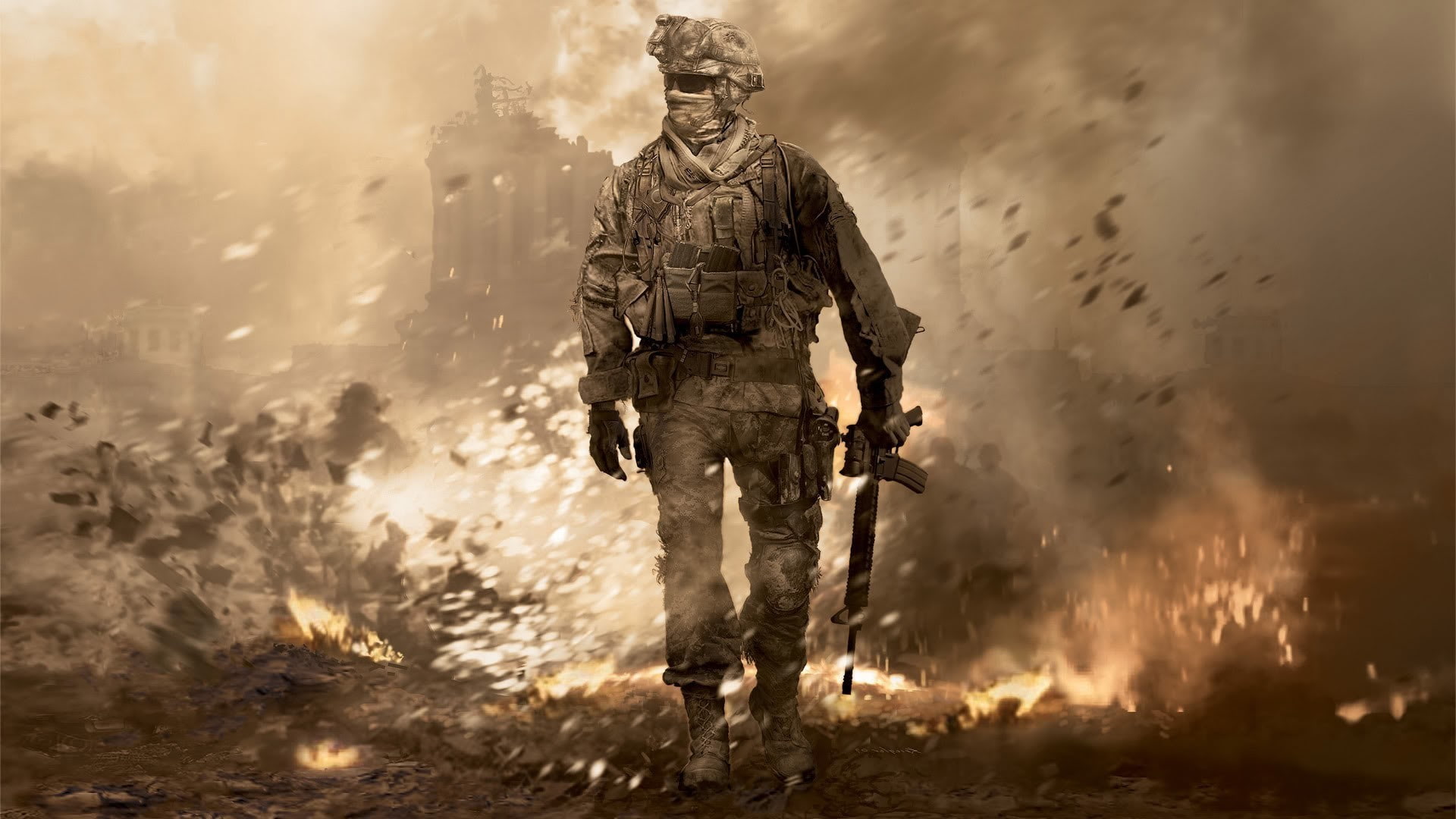 courage, smoke - physical structure, military, warning sign, one person, dust, special forces, destruction, flame, full length, fire, heroes, sign, 1080P, HD Wallpaper