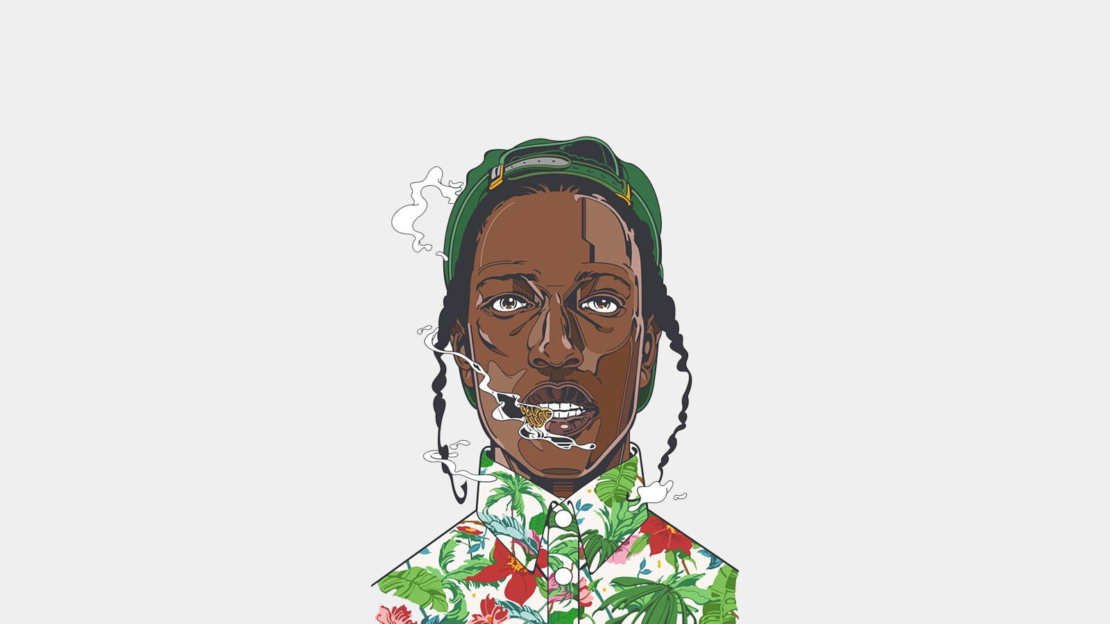 ASAP Rocky, smoke, 720P, Caricature, HD Wallpaper