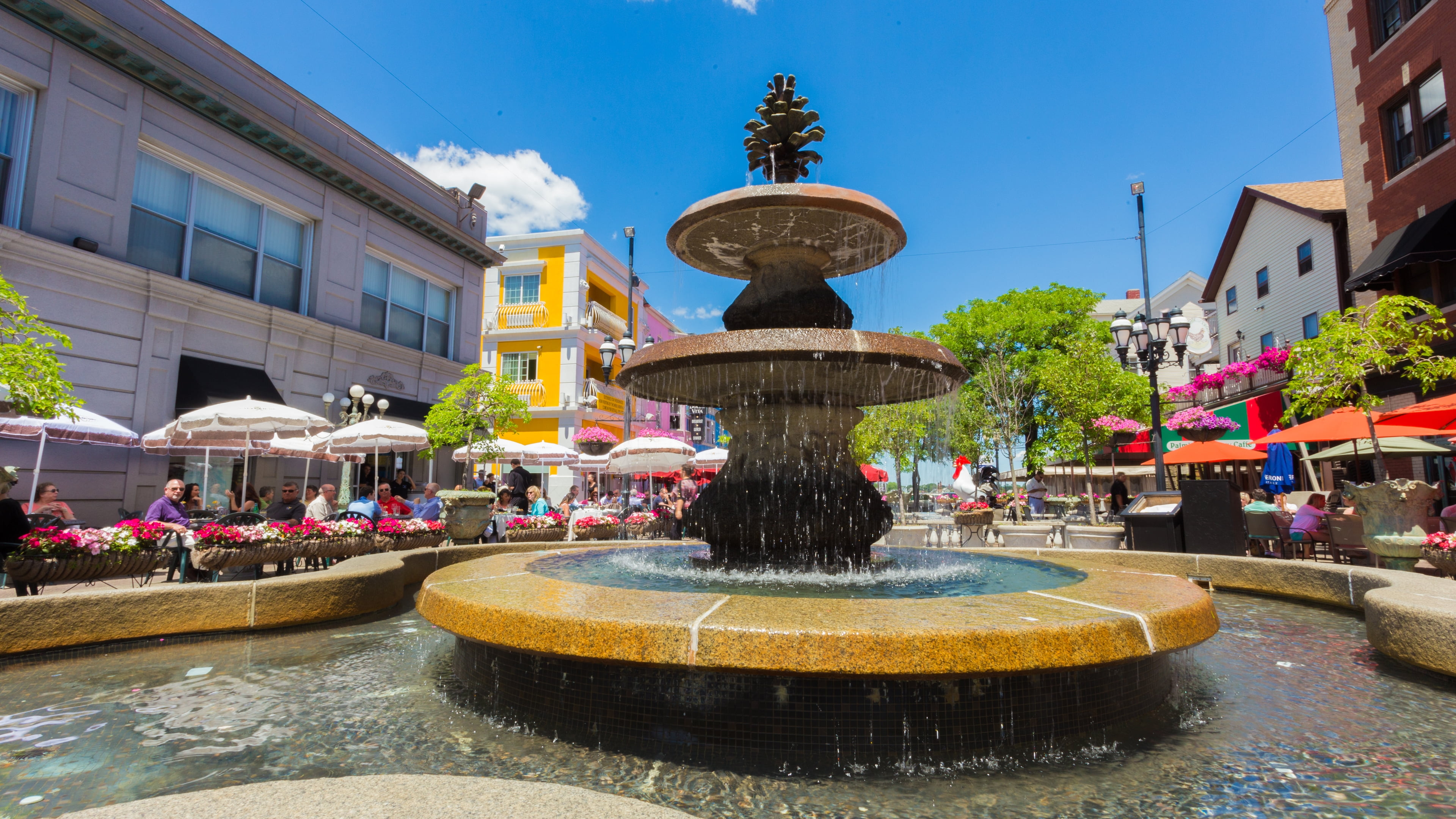 4K, city, Rhode Island, fountain, Providence, USA, HD Wallpaper