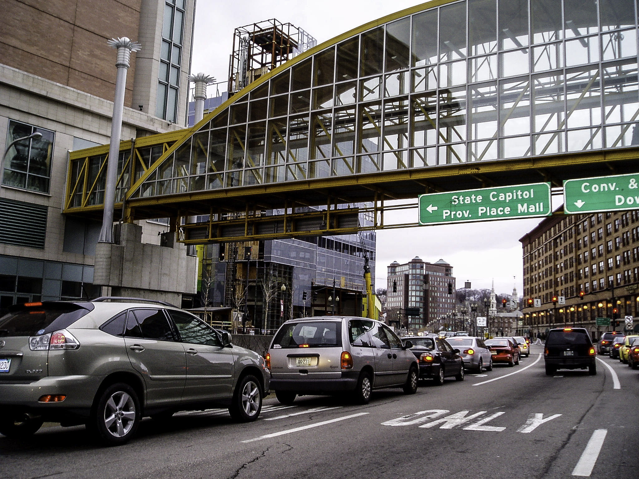 street, uSA, communication, rhode, road, 1080P, overpass, built Structure, day, urban Scene, public domain, exit, city street, car, land vehicle, bridge, HD Wallpaper