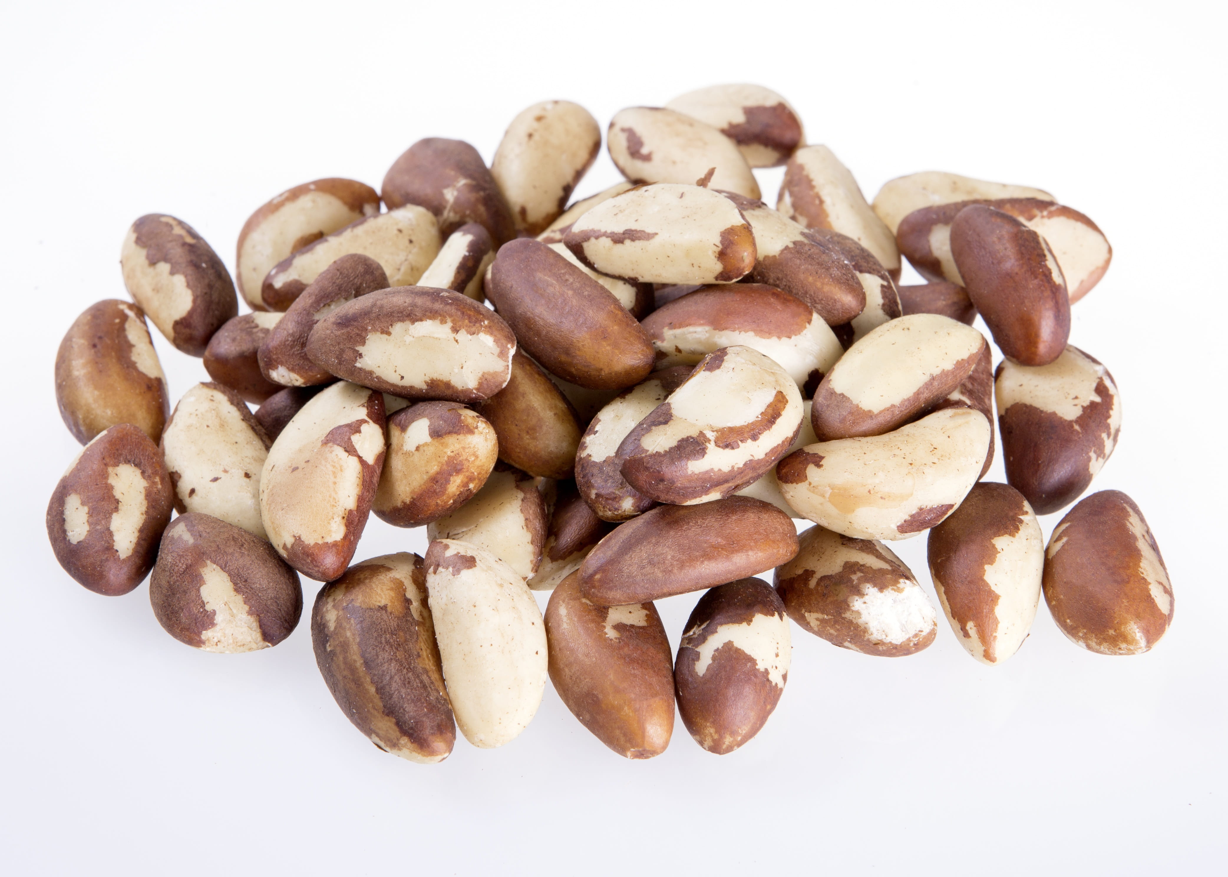 nut, nut - food, no people, sweet food, brown, 4K, large group of objects, lot, brazil nut seeds natural, freshness, white background, nature, indoors, HD Wallpaper