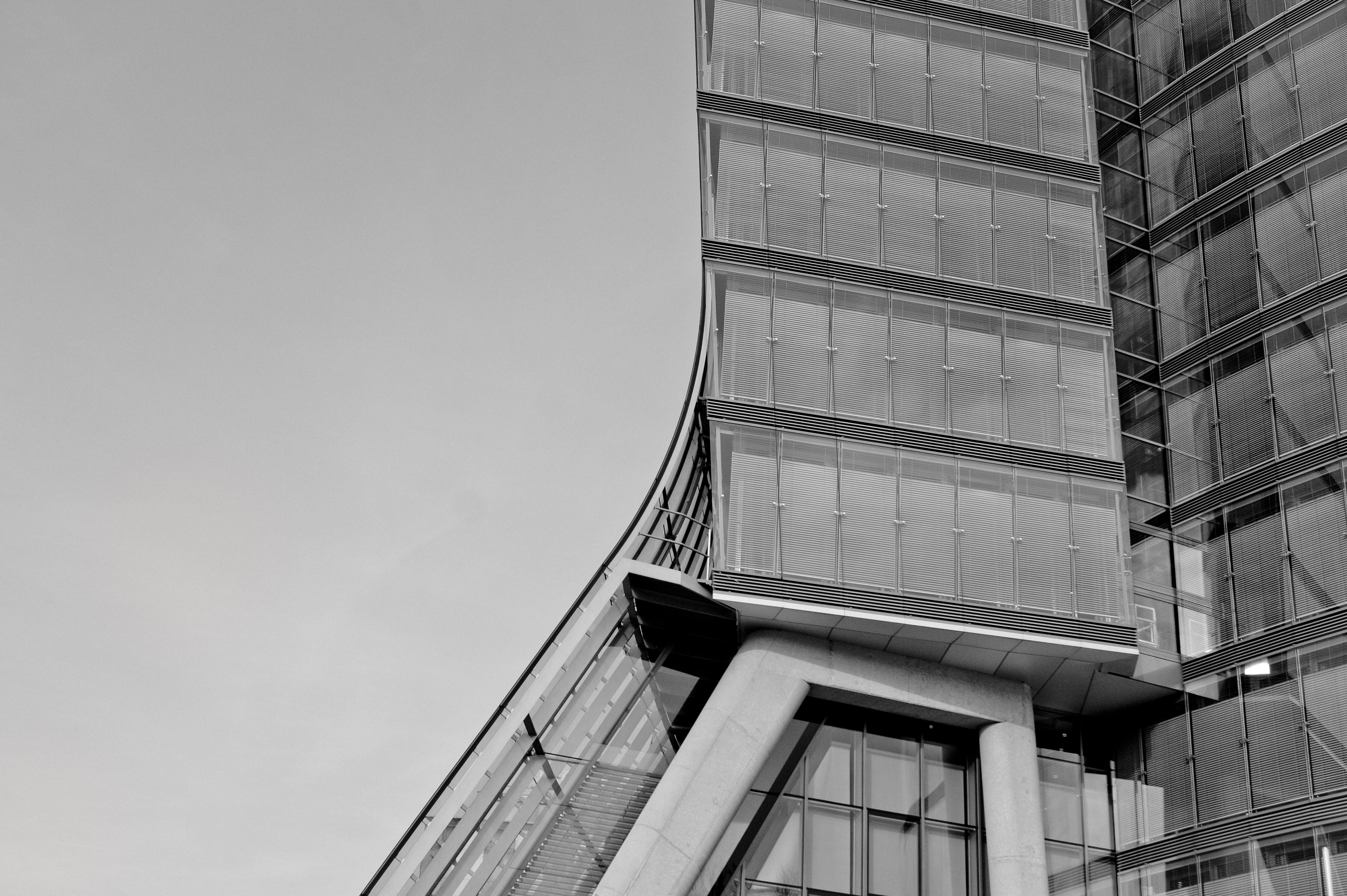 geometry, nature, glass - material, sky, residential district, insurance, black and white, building Exterior, office, photography, money, architecture, HD Wallpaper