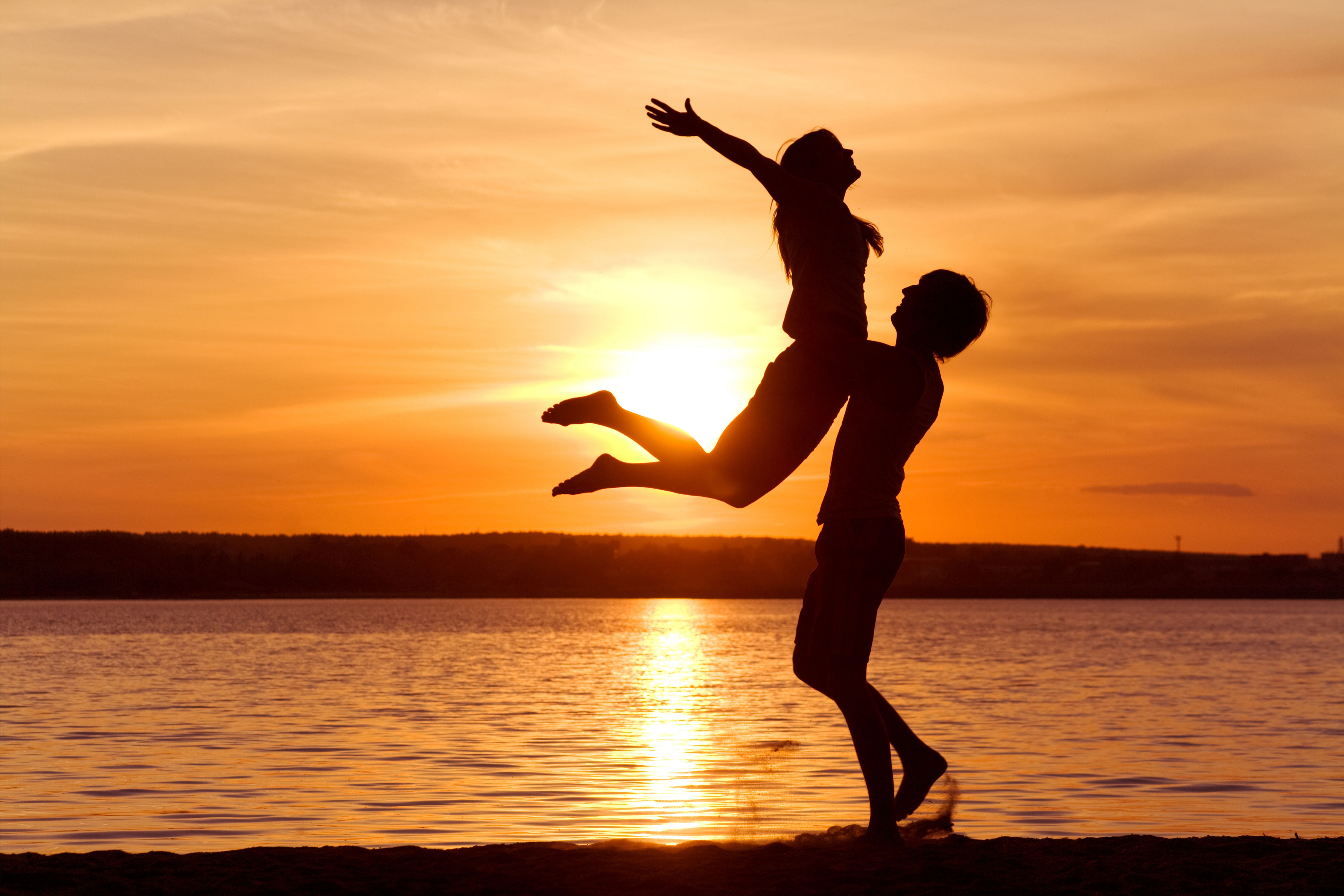 nature, sunset, dom, feelings, relations, man, support, romance, pair, sea, 8K, tenderness, sky, couple, love, girl, HD Wallpaper