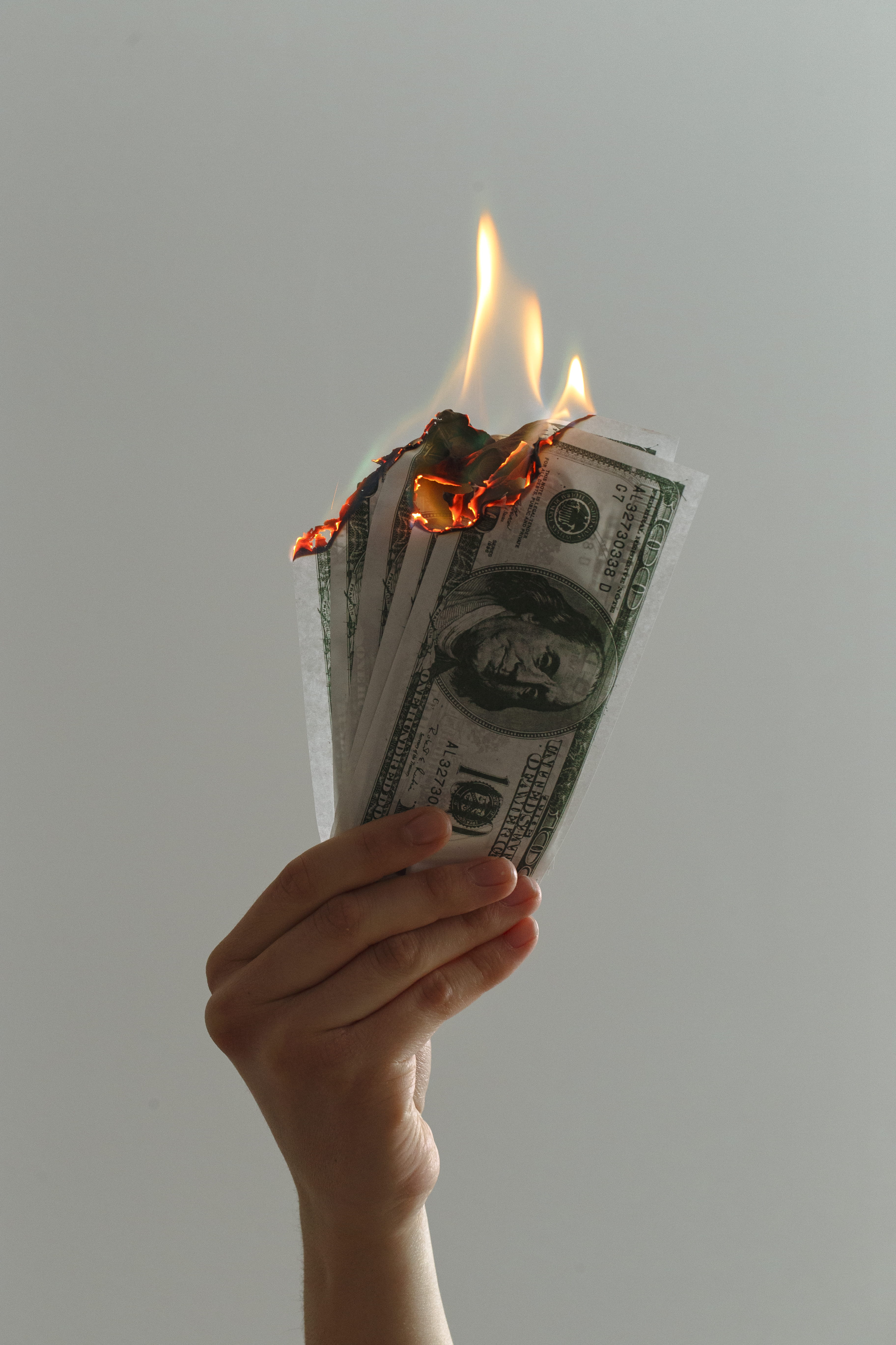 close-up, flame, candle, 100$, burning, 100, america, studio shot, business, fire, indoors, startup, dollar, us, holding, usd, usa, human hand, hand, vc, Phone HD Wallpaper