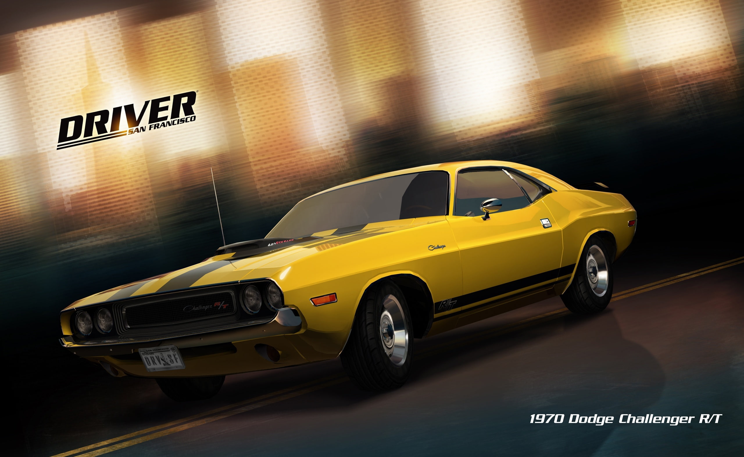 driver san francisco, transportation, built structure, road, motor vehicle, illuminated, mode of transportation, challenger, Driver, yellow taxi, dodge challenger, HD Wallpaper