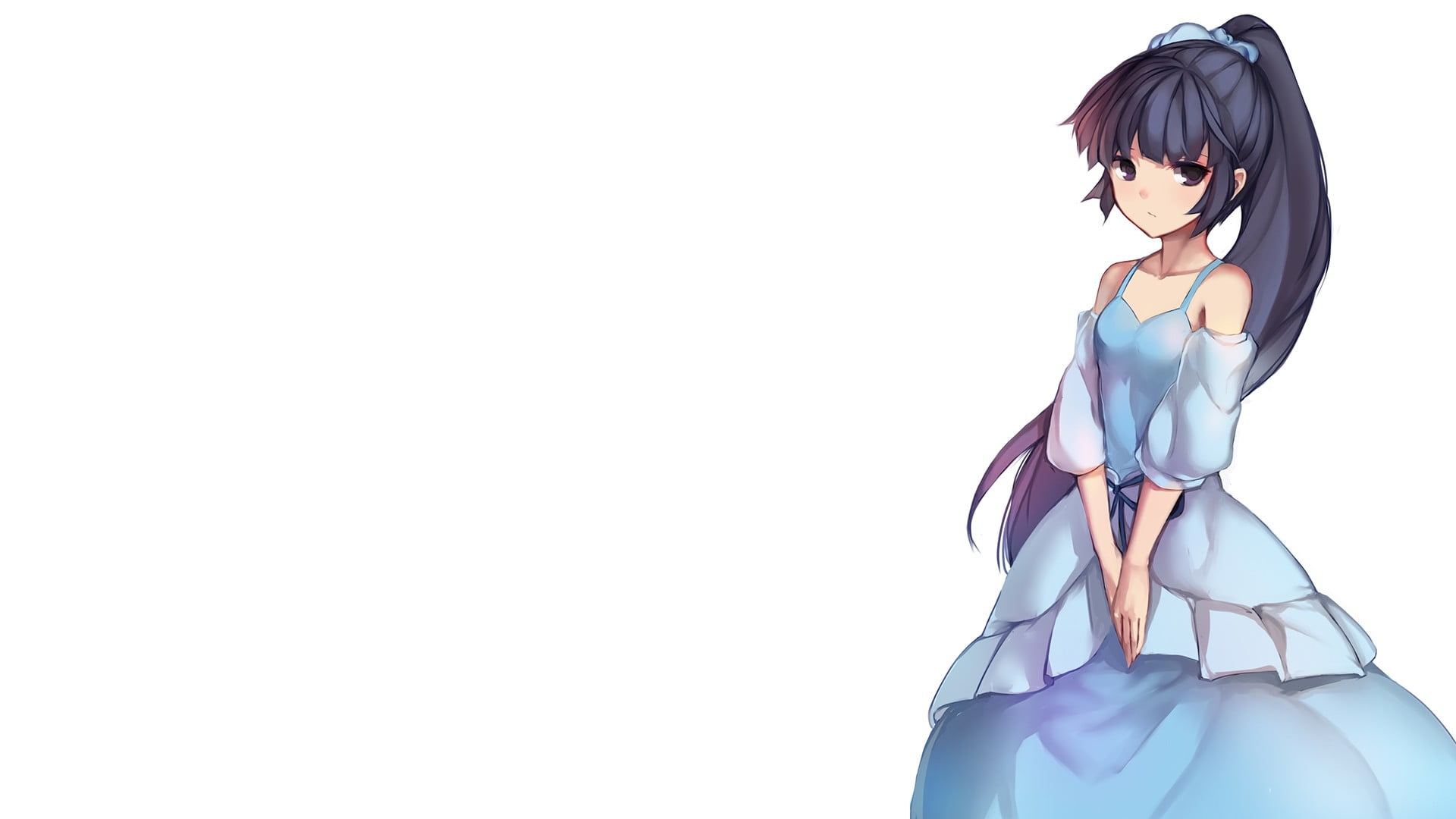 indoors, females, Log Horizon, hairstyle, beautiful woman, illustration, character, hair, Akatsuki (Log Horizon), white background, young women, studio shot, HD Wallpaper