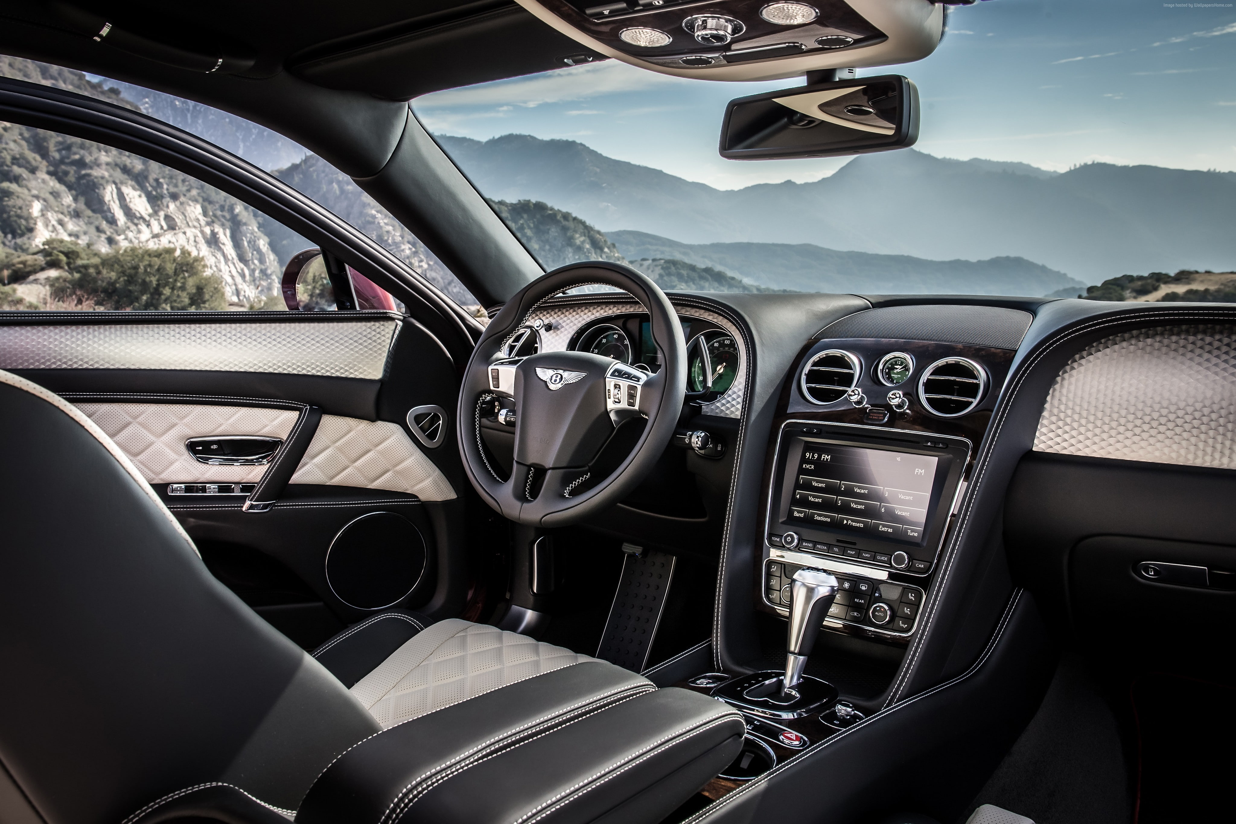 Geneva Auto Show 2016, Bentley Flying Spur V8 S, 4K, interior, luxury, HD Wallpaper