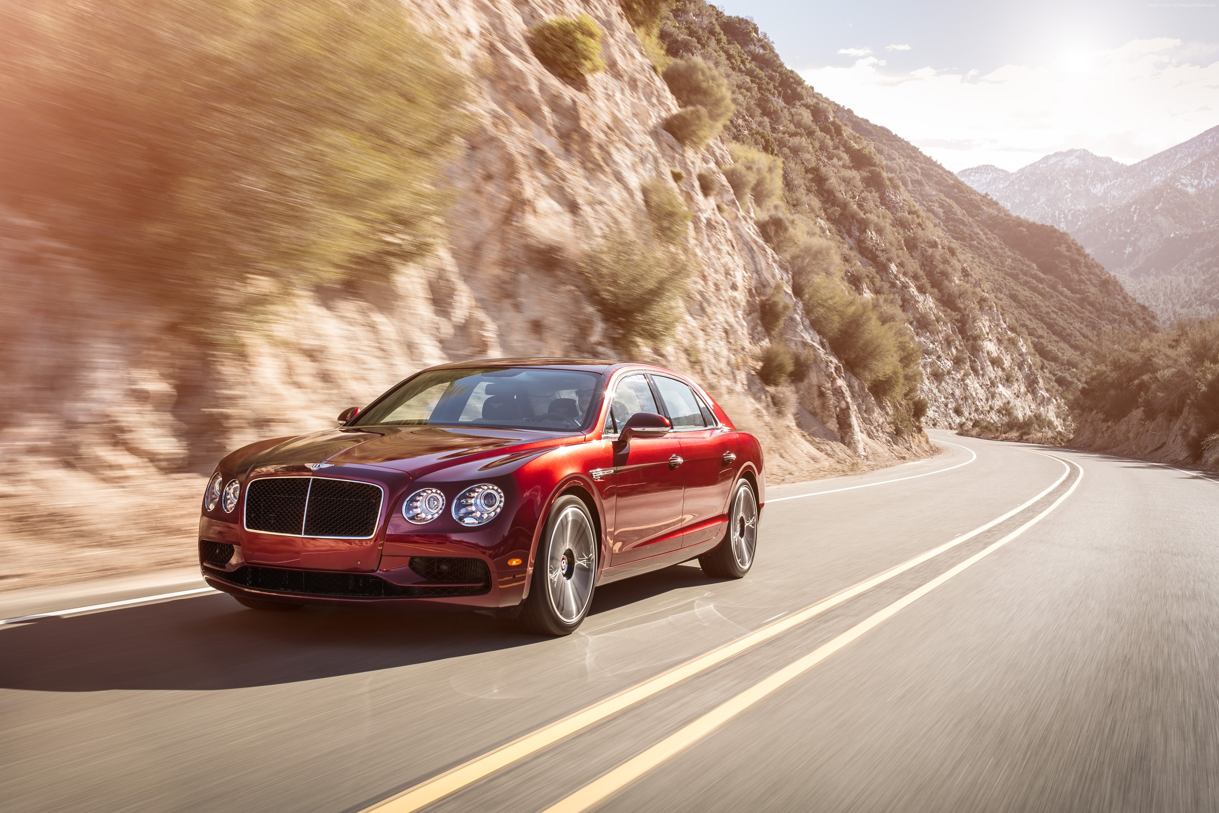 Geneva Auto Show 2016, 4K, Bentley Flying Spur V8 S, luxury, red, HD Wallpaper