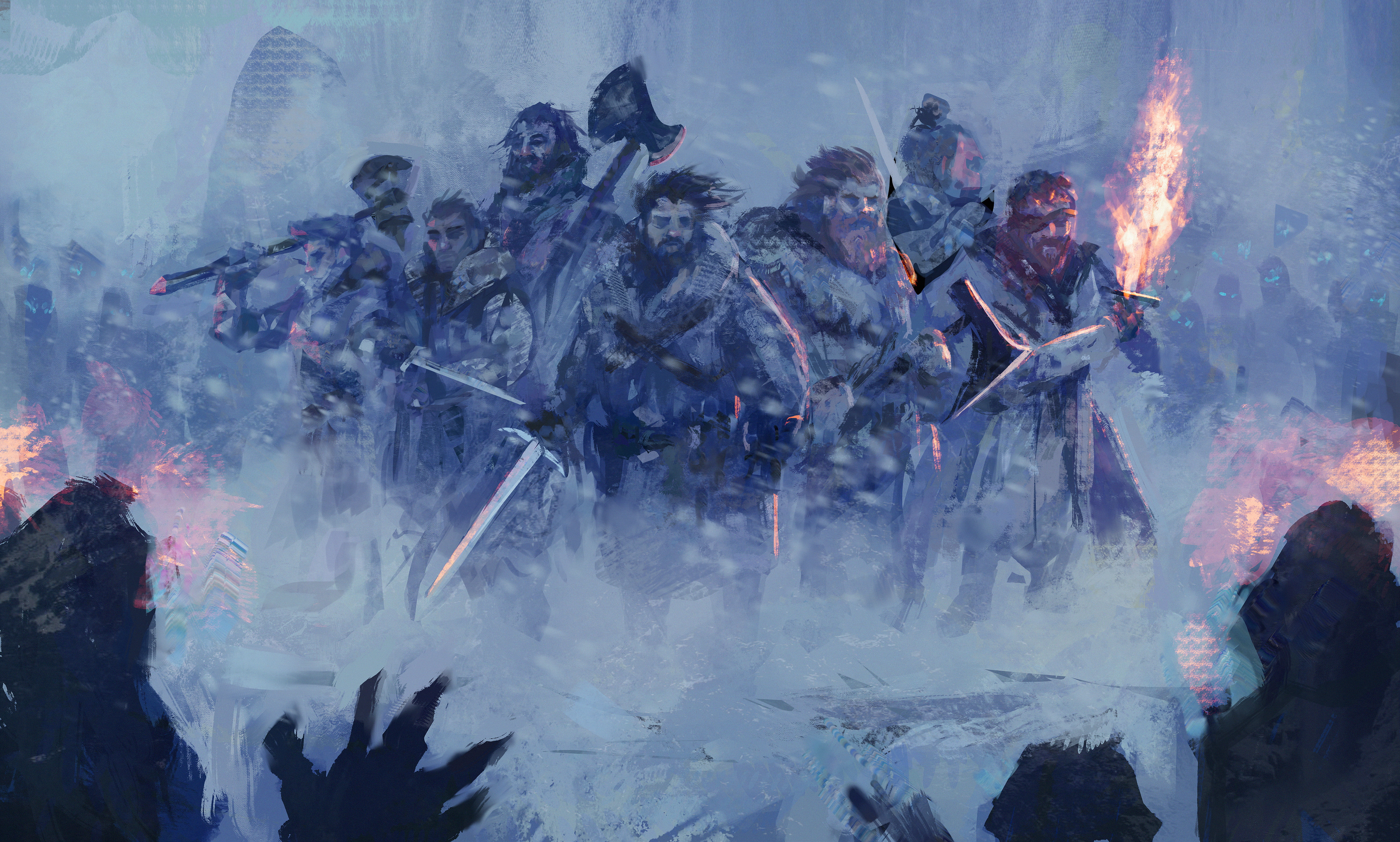 Tormund Giantsbane, Jorah Mormont, Sandor Clegane, Thoros of Myr, Game Of Thrones, Beric Dondarrion, Jon Snow, Gendry (Game Of Thrones), 5K, TV Show, HD Wallpaper