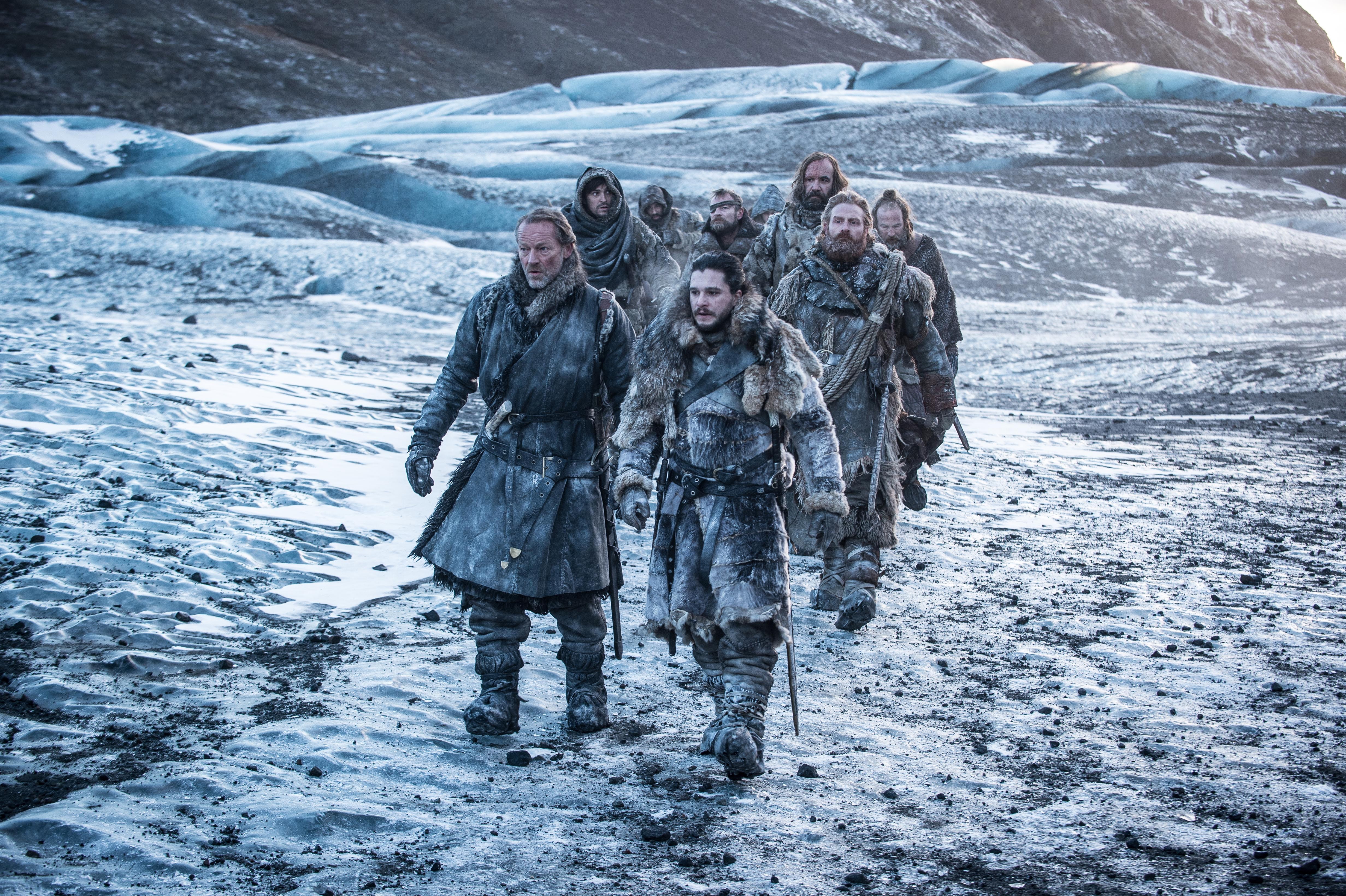 Jon Snow, Kristofer Hivju, Game Of Thrones, Rory McCann, Iain Glen, Tormund Giantsbane, Jorah Mormont, Sandor Clegane, Kit Harington, Thoros of Myr, 4K, HD Wallpaper
