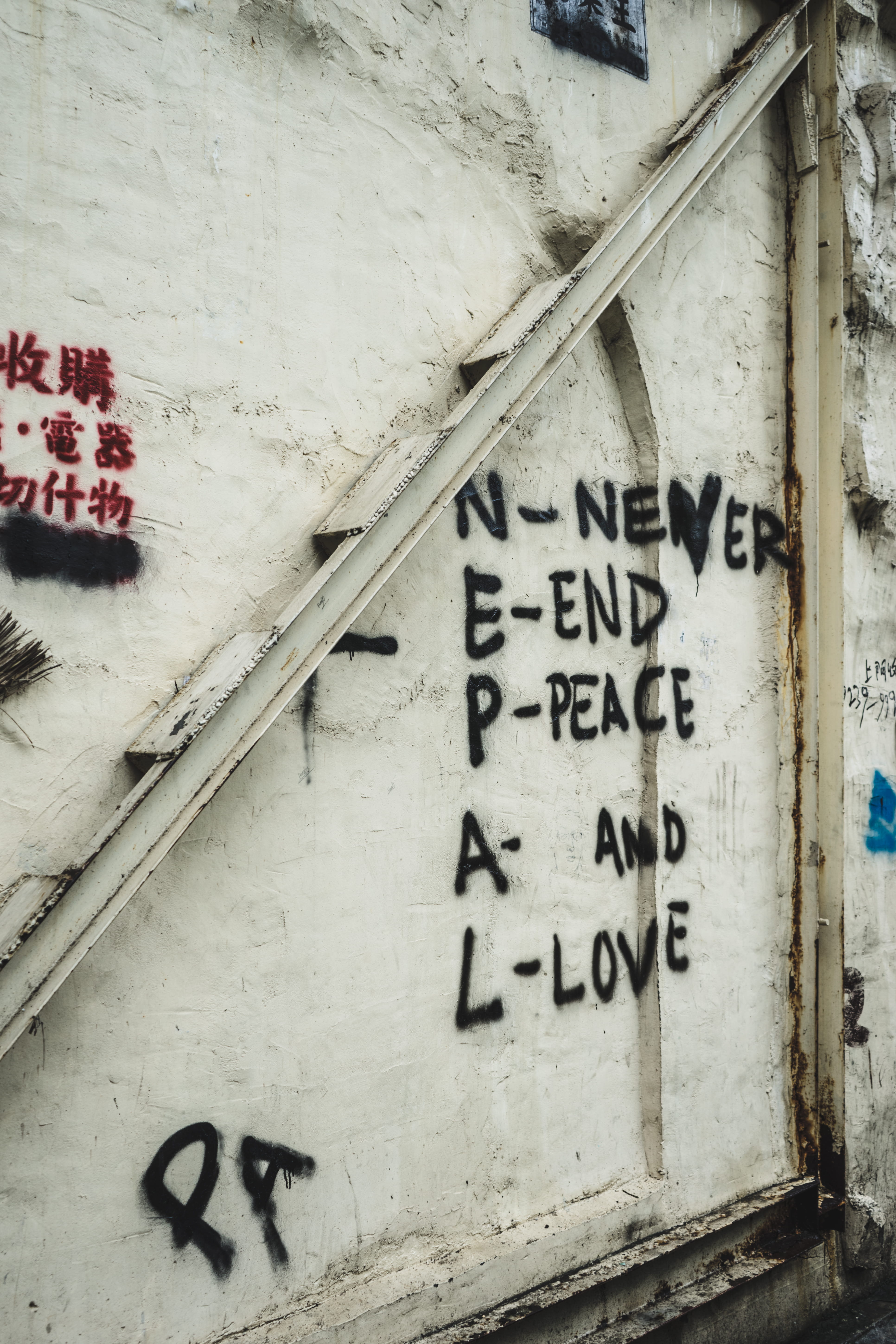 script, message, saying, sign, number, painting, writing, love, western script, handrail, alphabet, information sign, hong kong, urban, outdoors, wall - building feature, Phone HD Wallpaper