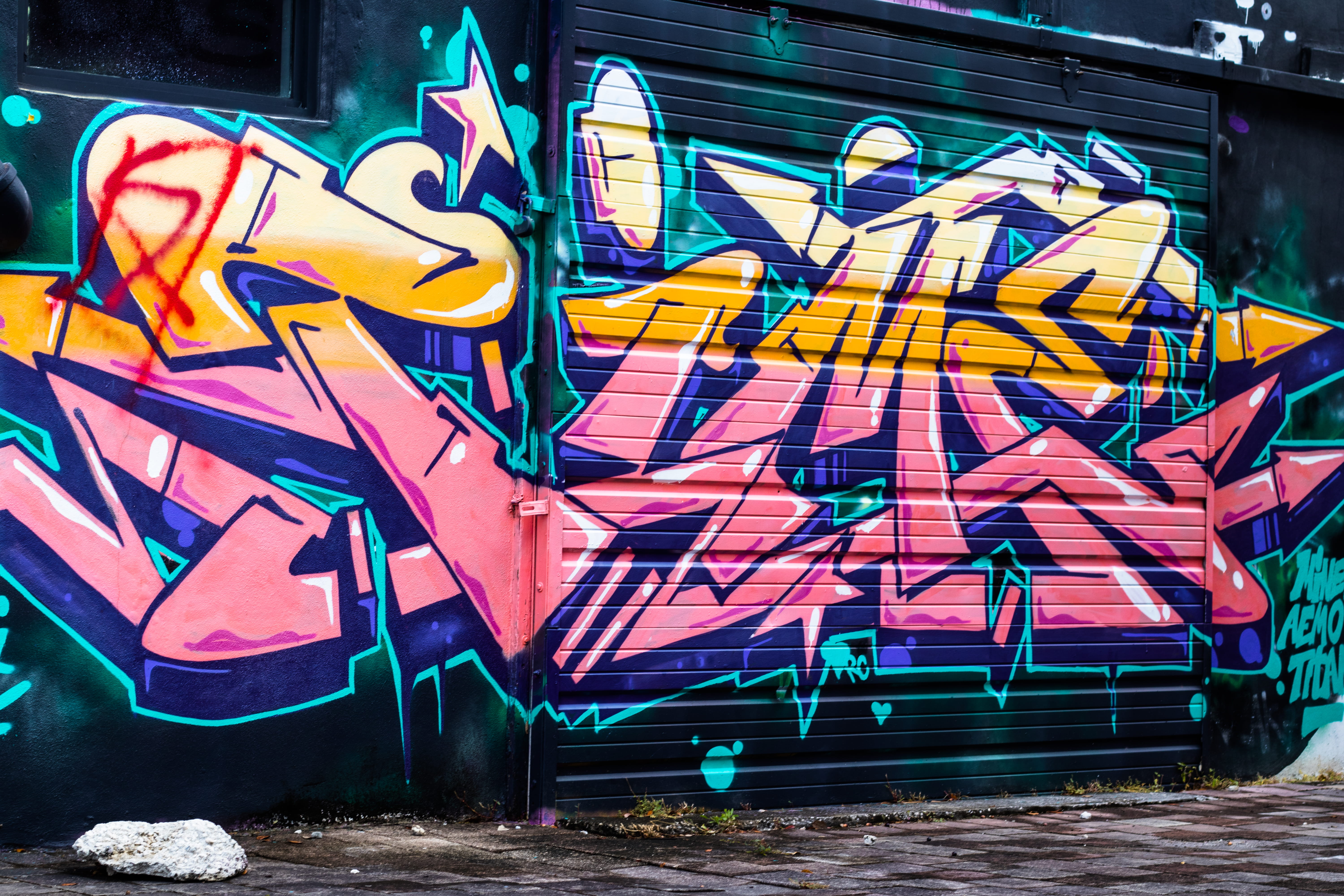 wynwood, wall - building feature, design, communication, miami beach, text, building exterior, street art, creativity, nature, no people, drawing, colorful, HD Wallpaper