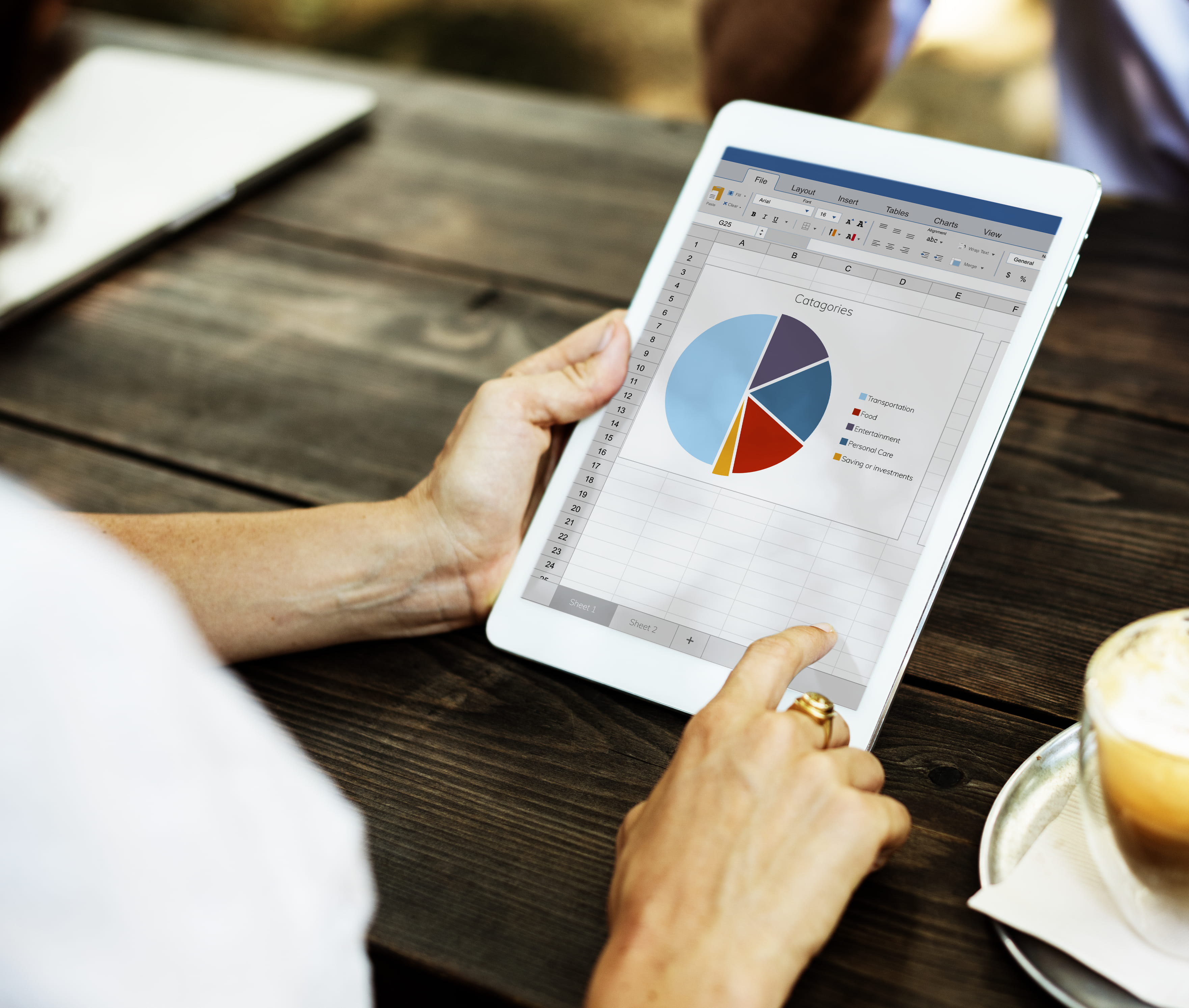 meeting, deal, selective focus, tablet, screen, wireless technology, one person, pie chart, leisure activity, hand, lifestyles, communication, person, commerce, HD Wallpaper