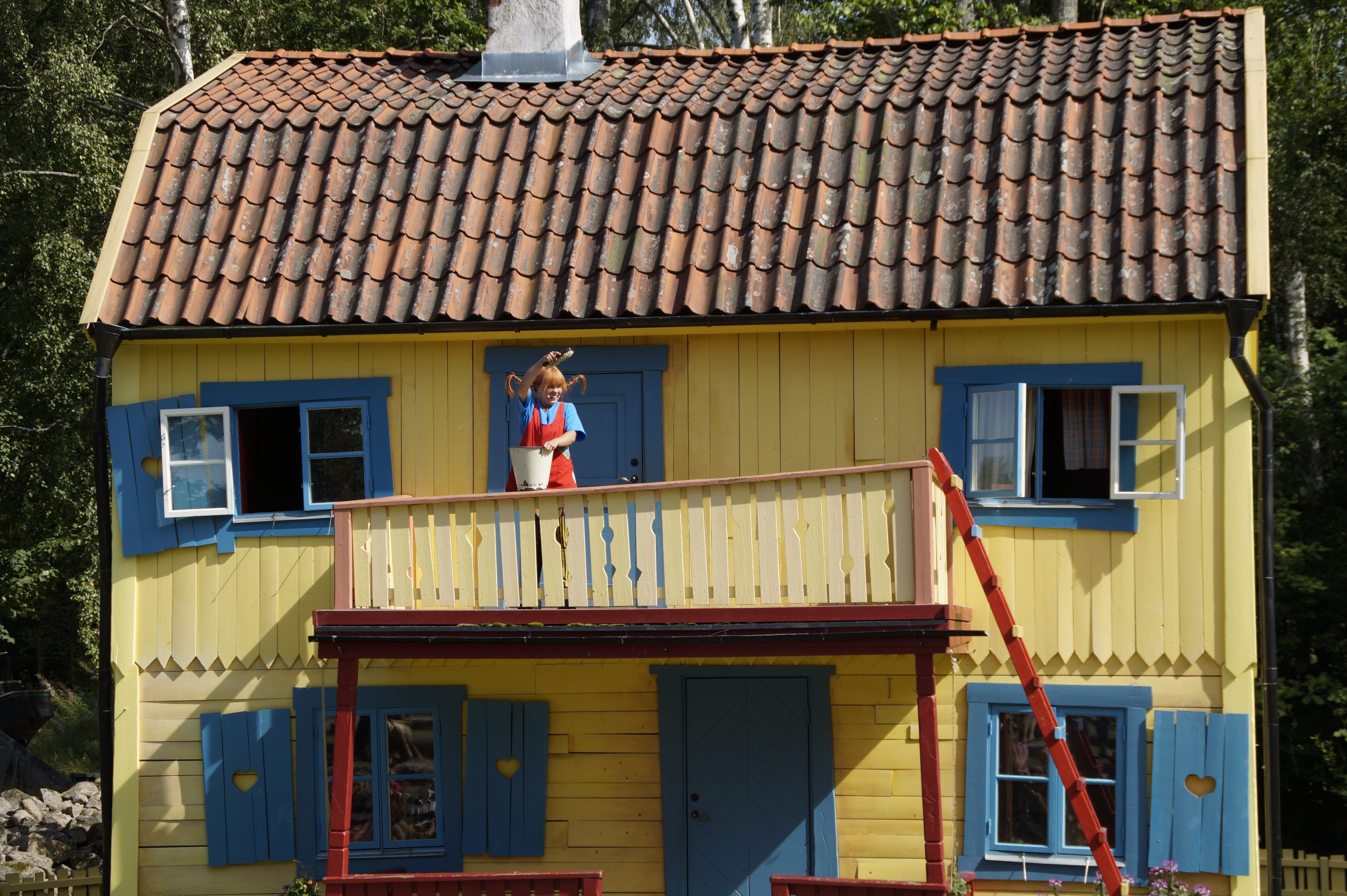 building exterior, window, astrid lindgrens world, city, residential district, building, theme park, house, sweden, langstrumpf, roof, 5K, built structure, HD Wallpaper