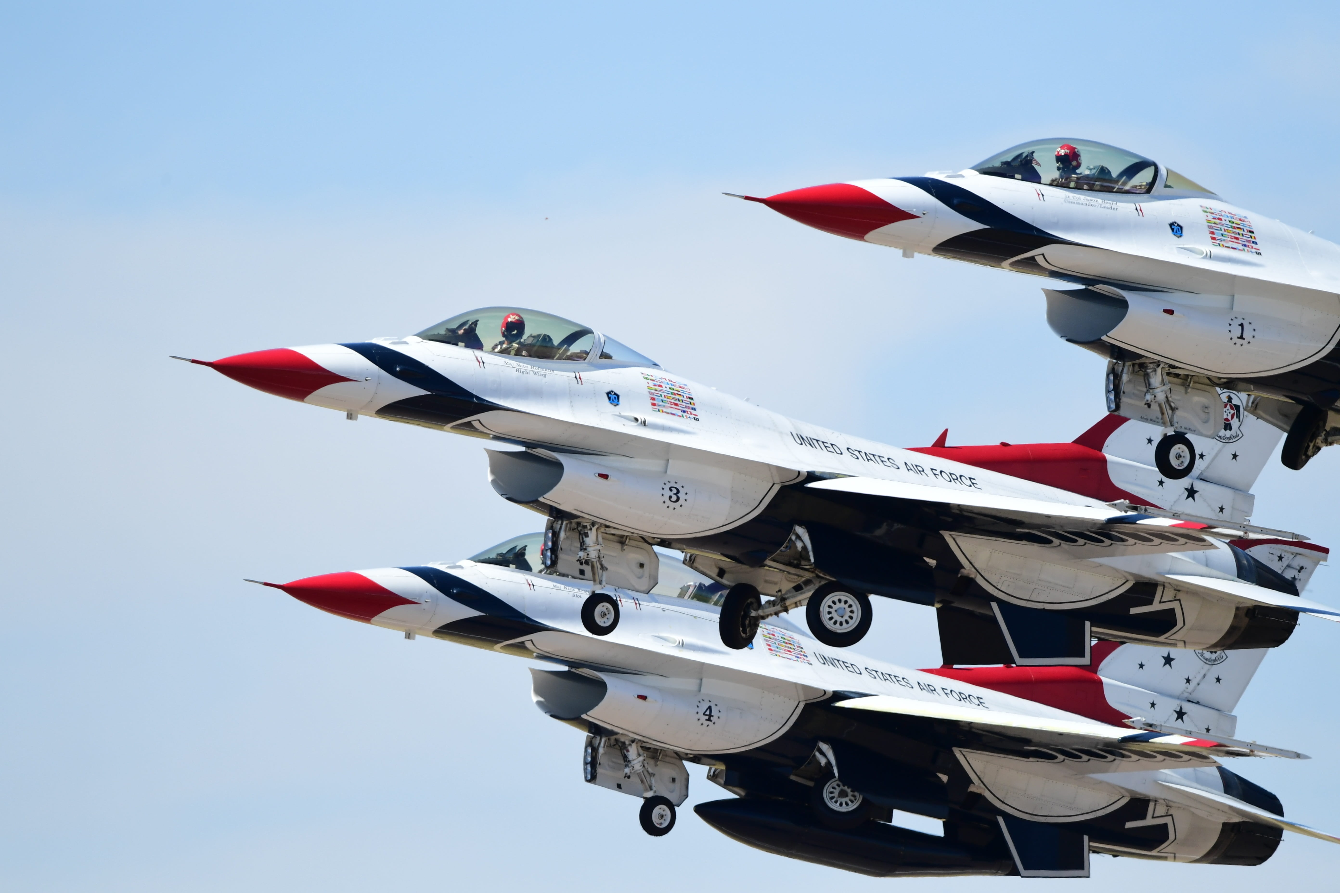 side view, nature, skill, united states air force, mode of transportation, 5K, aviation, formation flying, flying, aerospace industry, on the move, demonstration, HD Wallpaper