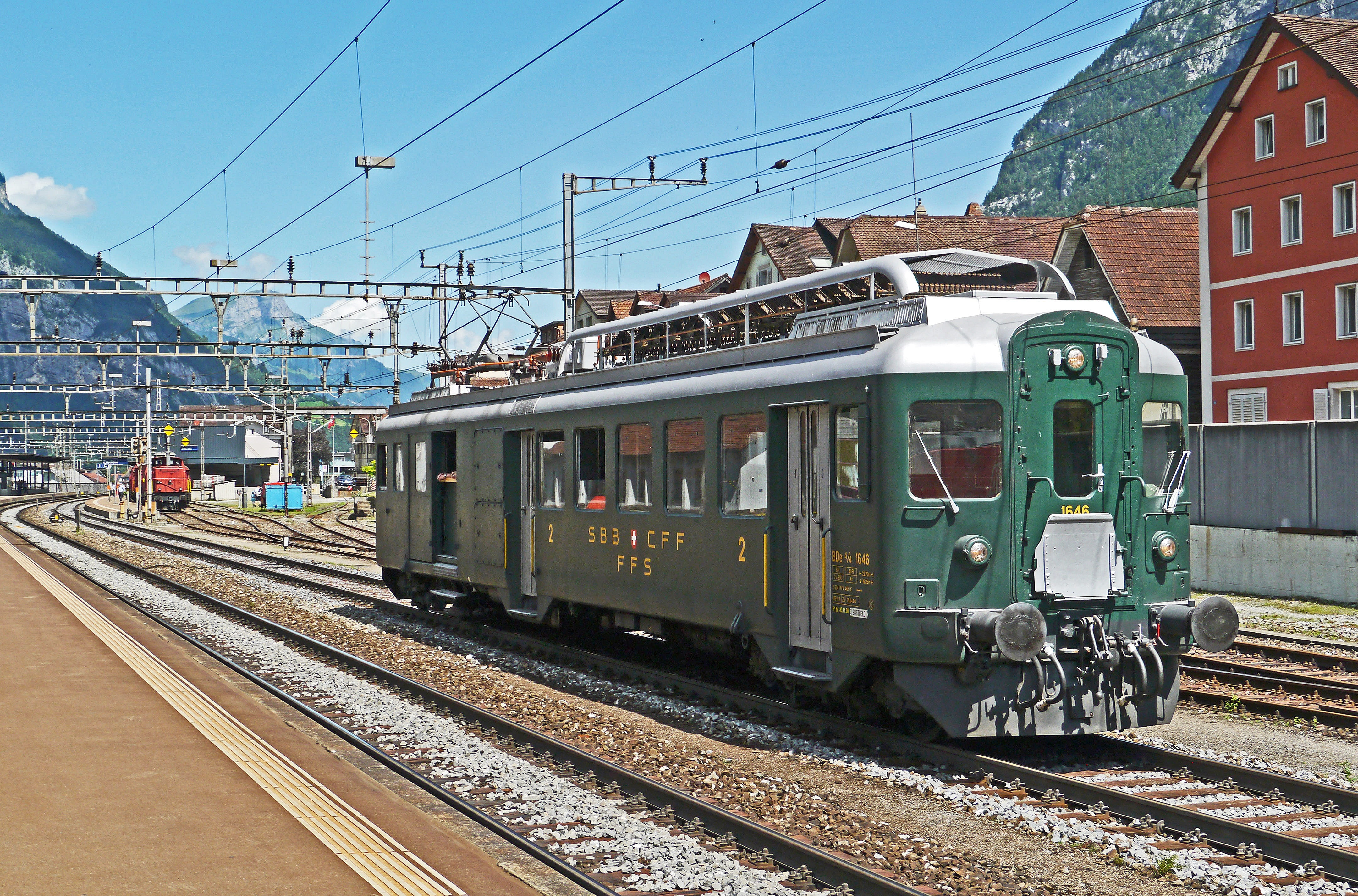 swiss federal railways, bde 4-4, electricity, cff, 4K, track, uri, gotthard line, sbb historic, nature, transportation, day, train, no people, railroad station platform, HD Wallpaper