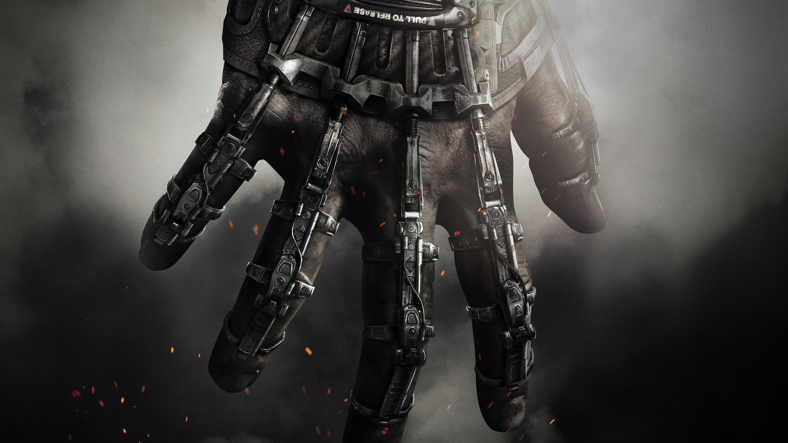 Sledgehammer, 2K, Activision, Mitchell, the exoskeleton, fingers, Raven, Call of Duty: Advanced Warfare, hand, soldiers, smoke, glove, HD Wallpaper