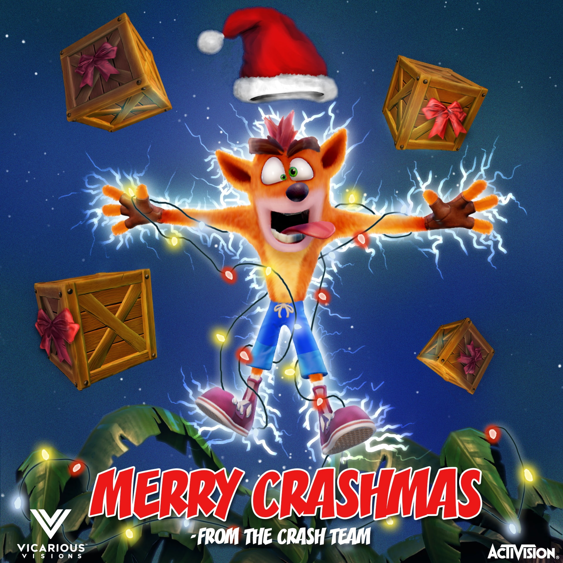 Crash Bandicoot N. Sane Trilogy, Holiday Card, Activision, Game, 1080P, Phone HD Wallpaper