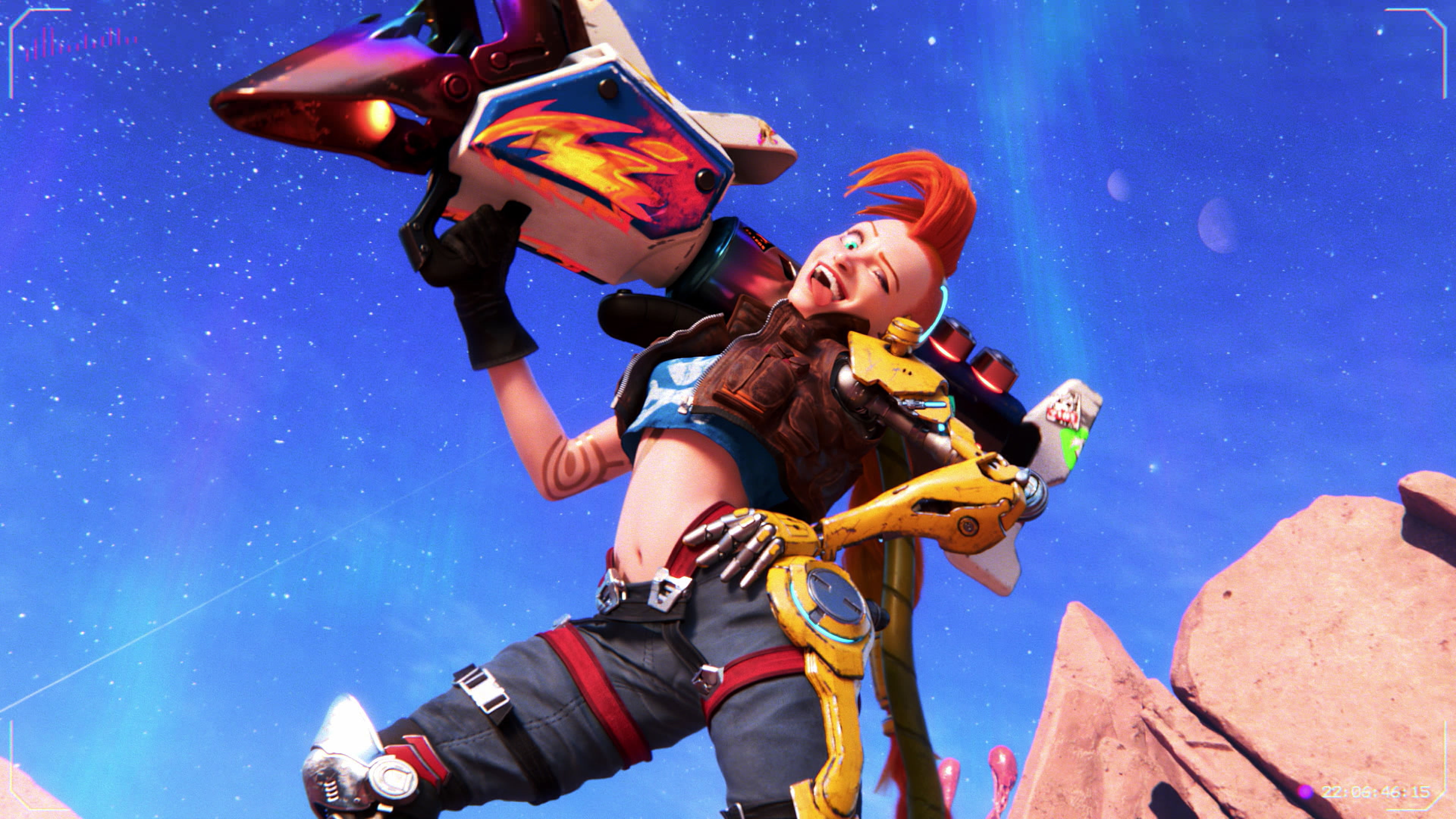 video games, 4K, sport, lifestyles, full length, childhood, blue, League of Legends, males, men, son, happiness, low angle view, Jinx, two people, sky, HD Wallpaper