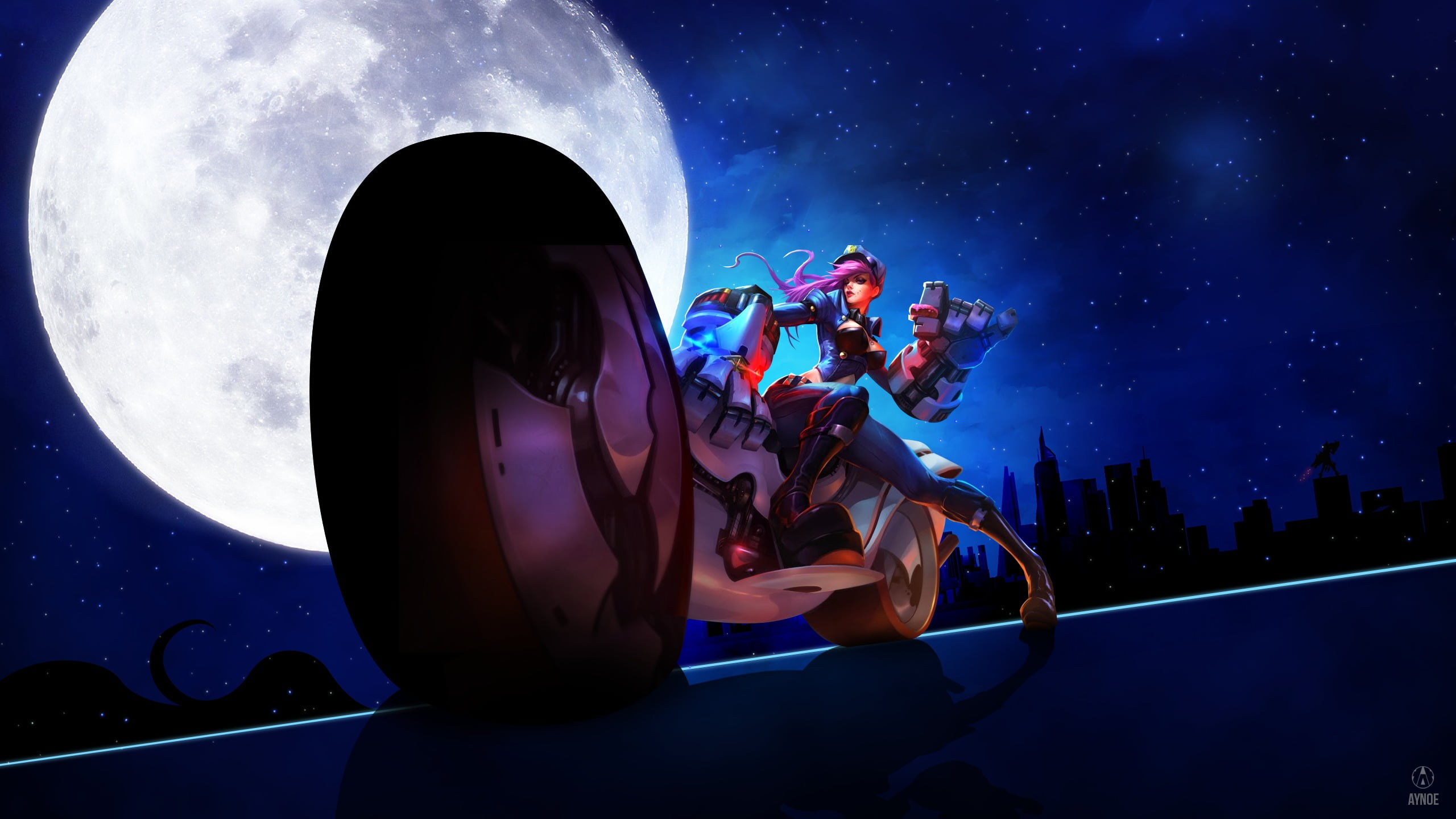 Vi (League of Legends), adult, night, building exterior, architecture, sky, city, vi, women, leisure activity, league, real people, lifestyles, 2K, League of Legends, HD Wallpaper