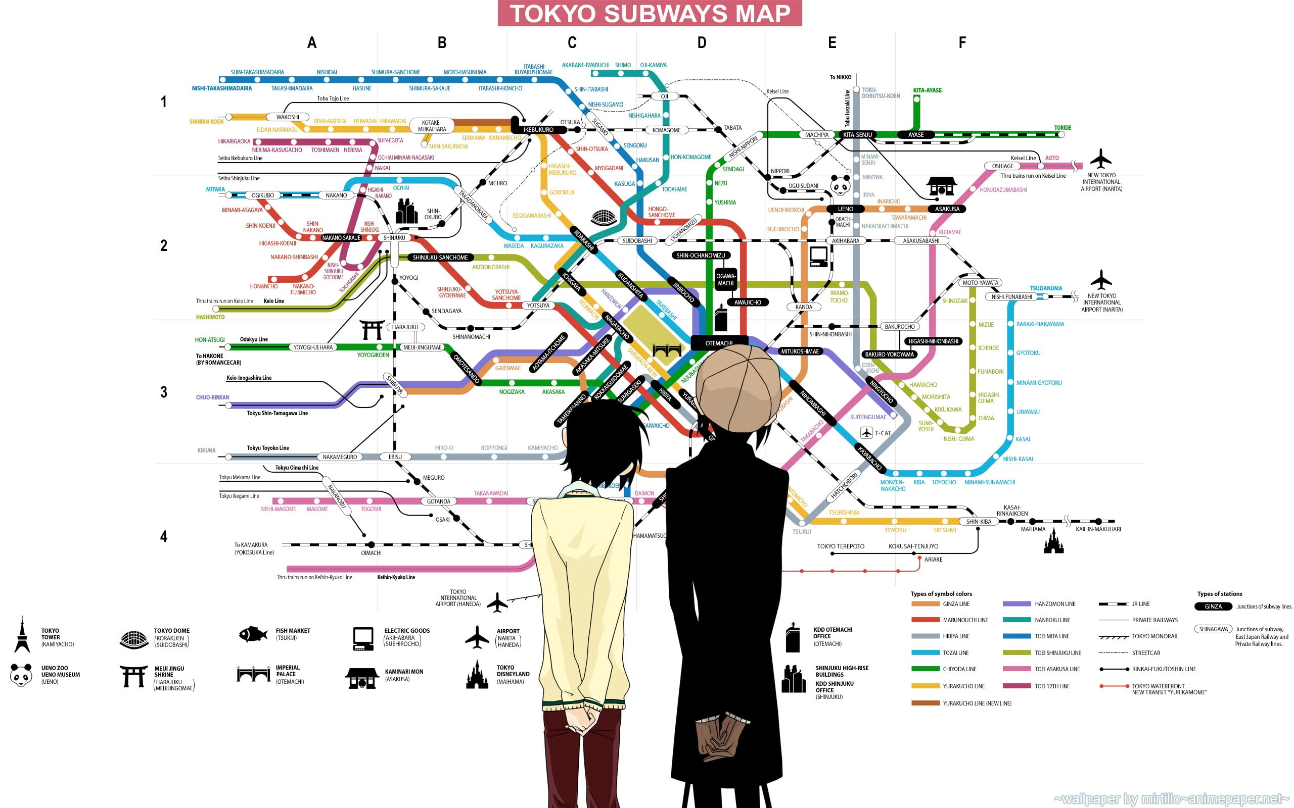 togetherness, character, men, wall - building feature, multi colored, bonding, business, anime, rear view, haired, art and craft, people, Tokyo, black, HD Wallpaper