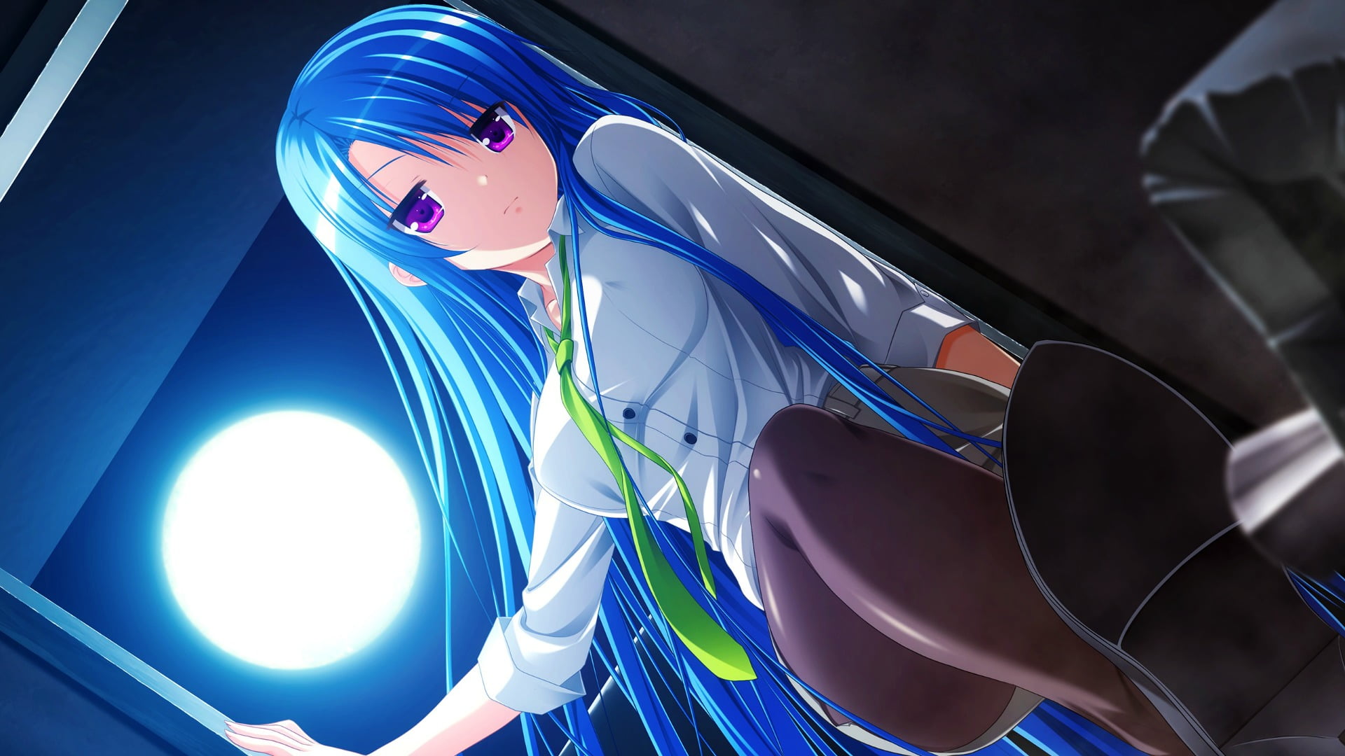 visual novel, day, 1080P, indoors, nature, lens flare, illuminated, light - natural phenomenon, Gensou no Idea, anime girls, Minase Kyoko, metal, multi colored, HD Wallpaper