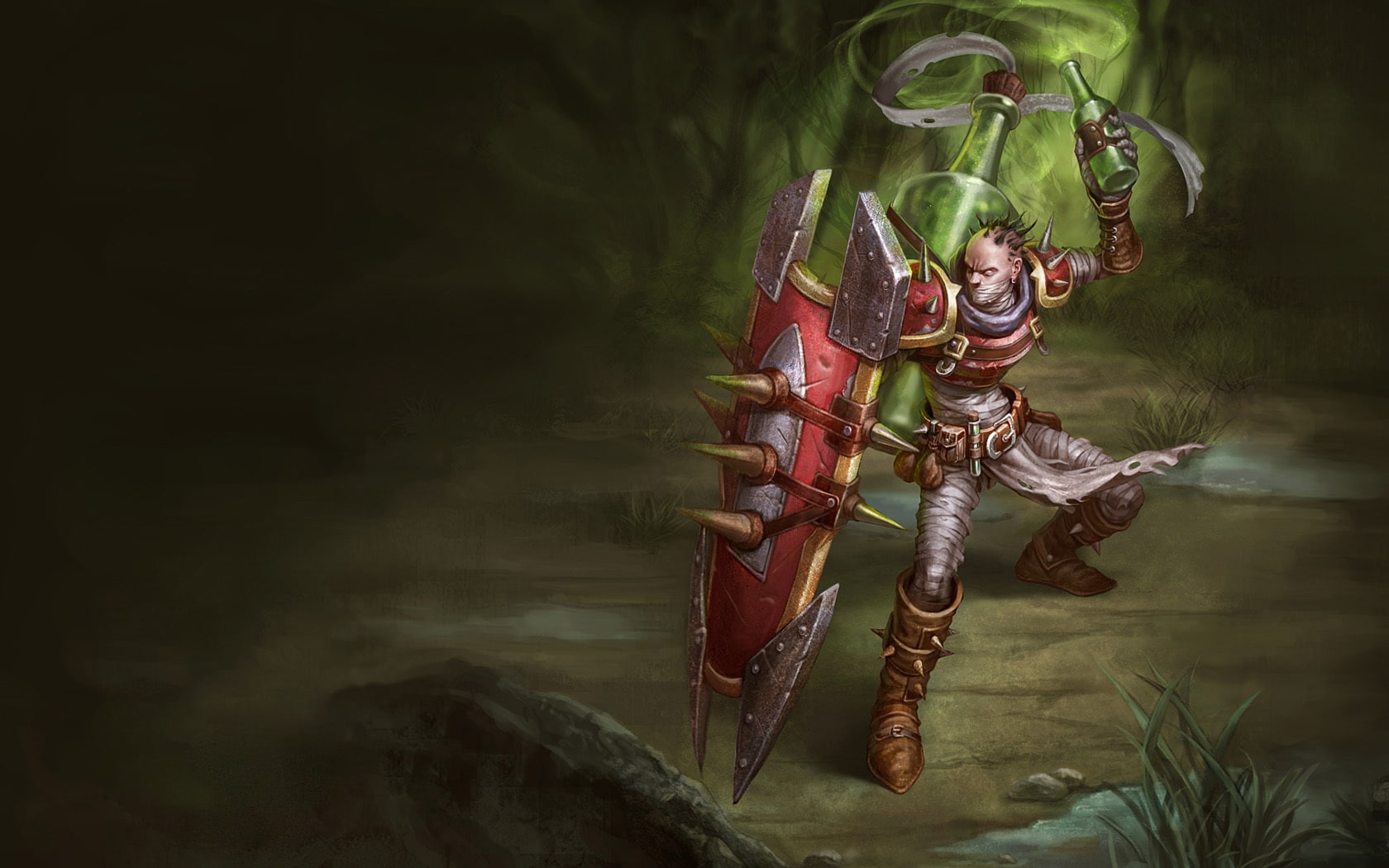 mad, Singed, games, video, of, league, hd, Chemist, art, Legends, 720P, HD Wallpaper
