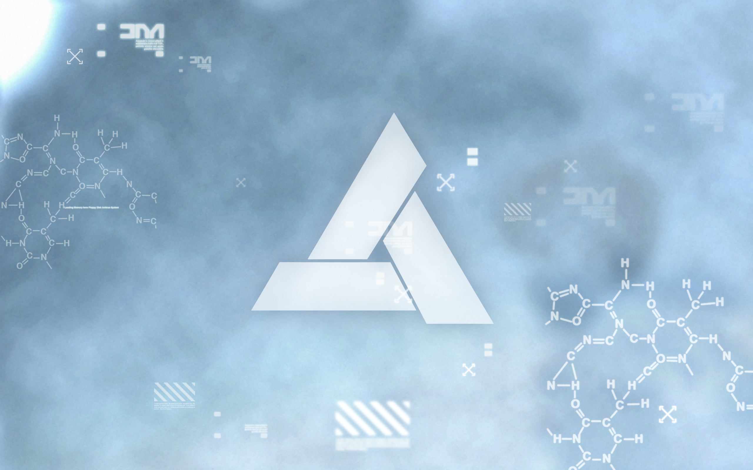 formula, chemistry, symbol, indoors, western script, snow, shape, cloud - sky, research, blue, sign, abstract, snowing, healthcare And Medicine, dNA, digital composite, HD Wallpaper