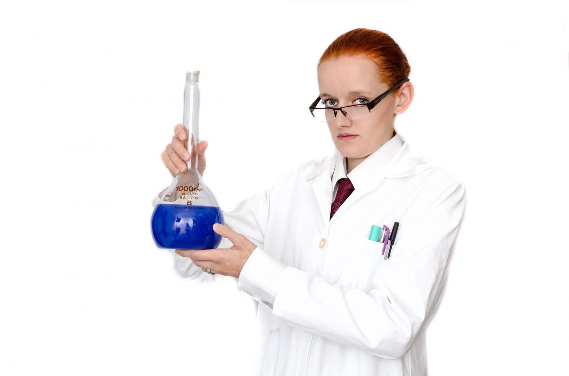 clothing, bottle, holding, scientist, chemist, waist up, 1080P, one person, women, s, girl, lab, woman, healthcare and medicine, people, coat, glass, test, HD Wallpaper